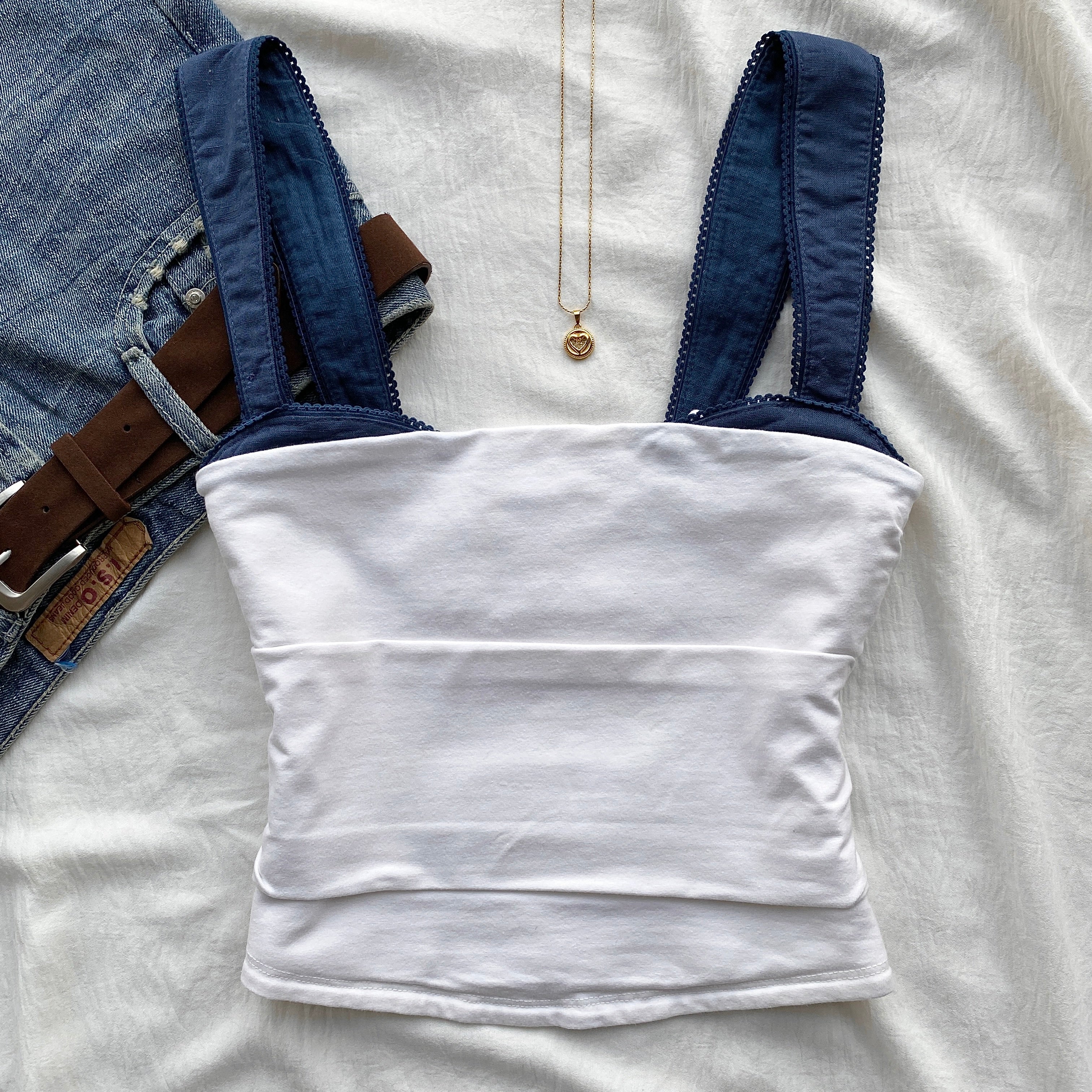 WHITE RUCHED TOP FROM FREE PEOPLE (Two sizes)