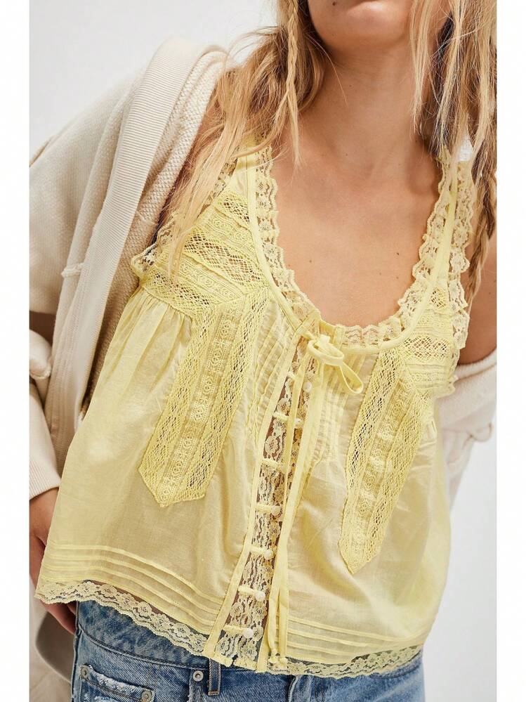 YELLOW LACE TOP FROM FREE PEOPLE (Two sizes)