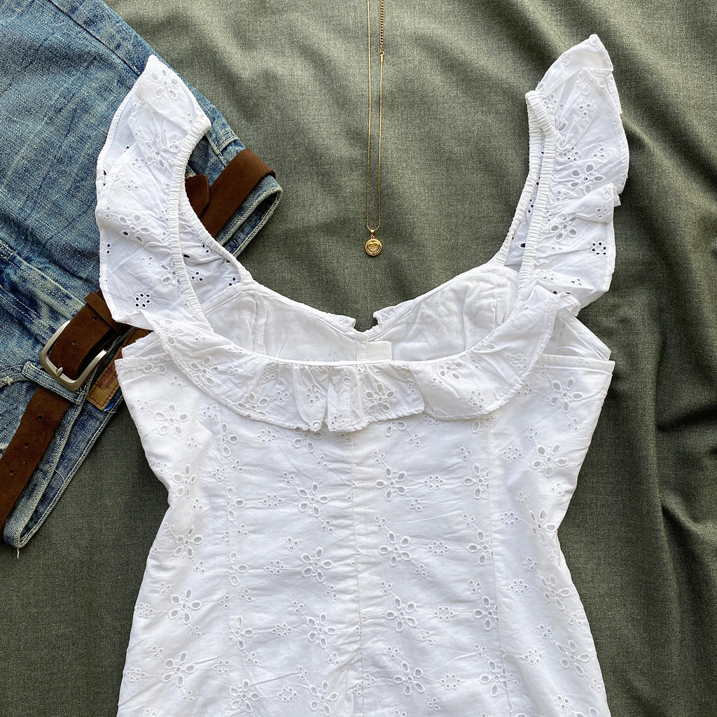 WHITE EYELET TOP (Two sizes)