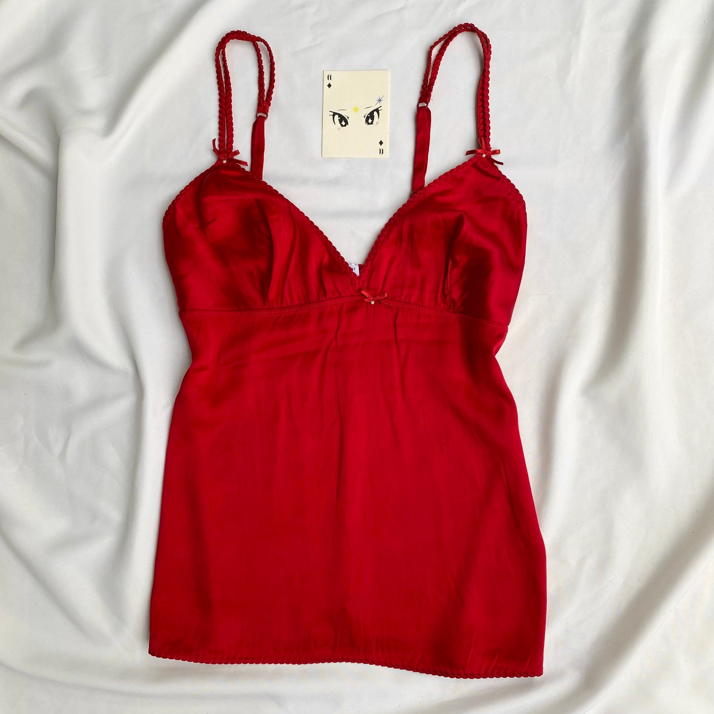 RED SATIN BABYDOLL TOP (Bust : 34-38, Upper Waist : 28-34)