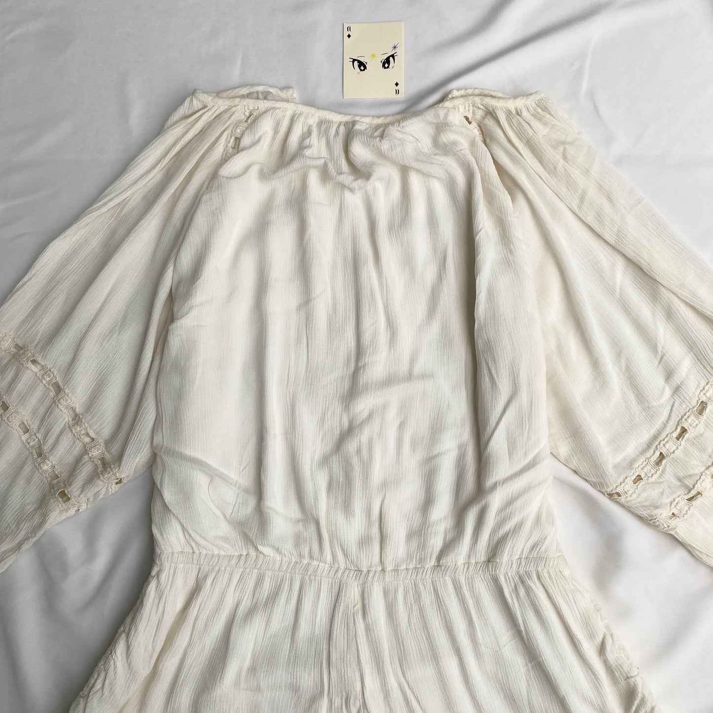 WHITE FESTIVAL ROMPER FROM URBAN OUTFITTERS (Bust : 34-38, Upper Waist : Adjustable)