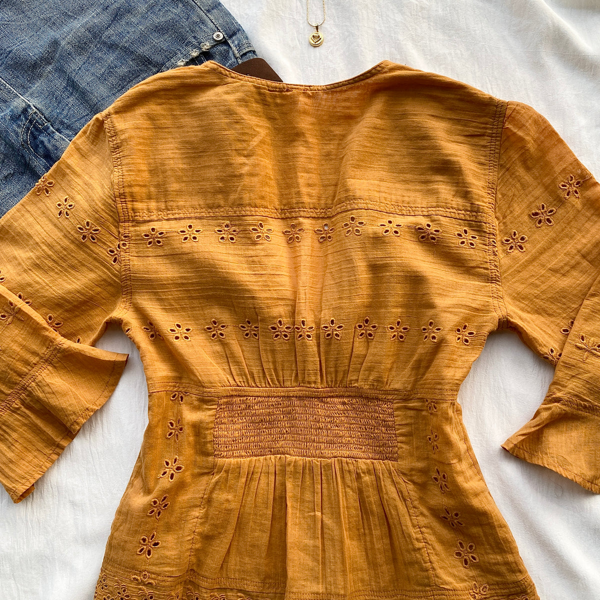 EYELET TOP FROM FREE PEOPLE (Bust : 32-34, Upper Waist : 26-30)
