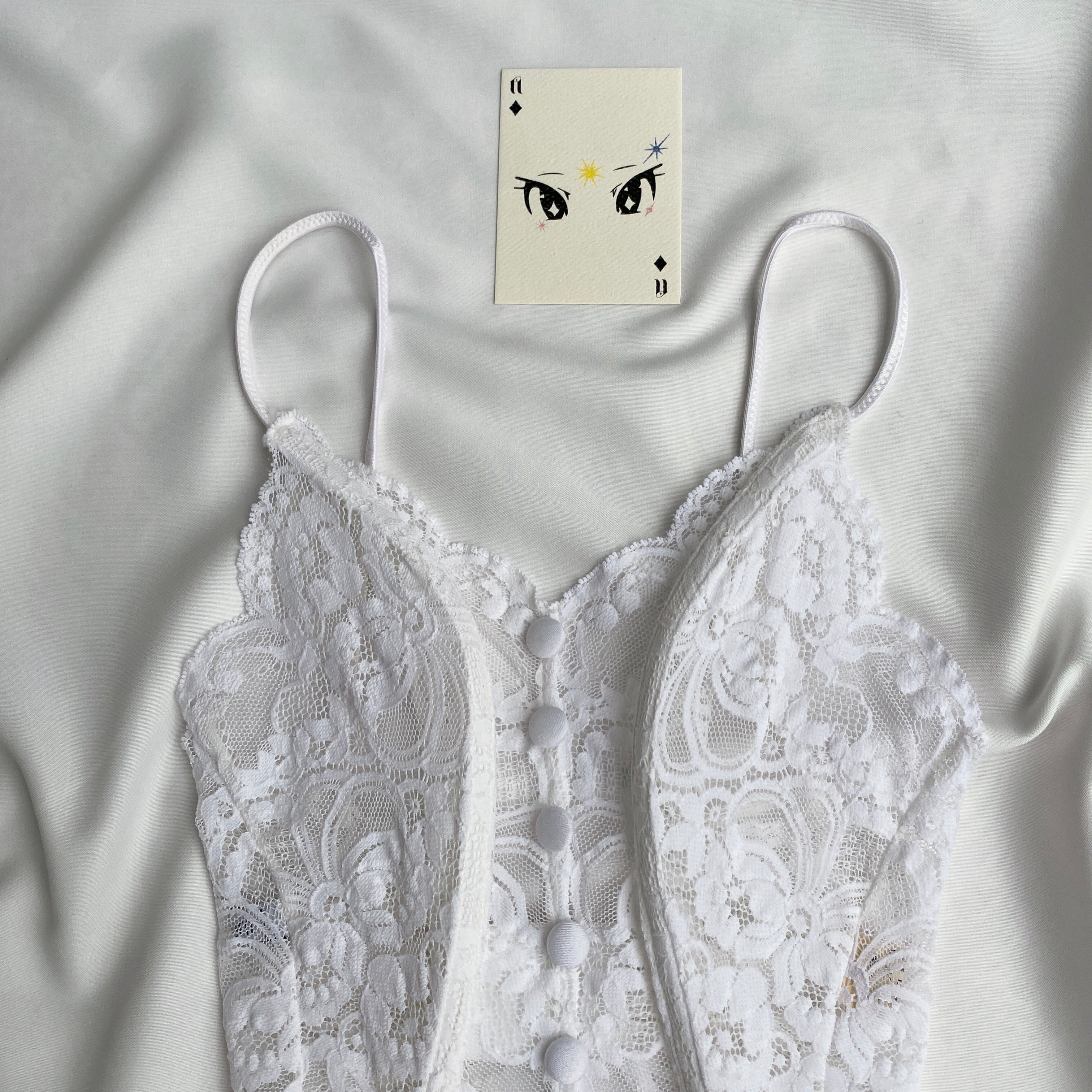 WHITE LACE CORSET (Bust : 28-32, Upper Waist : 22-26)