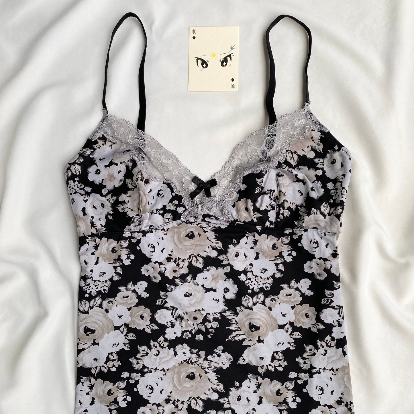 BLACK FLORAL CAMI TOP (Bust : 32-34, Upper Waist : 26-34)