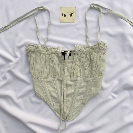 SAGE GREEN CORSET FROM PRETTY LITTLE THING (BUST : 34-38, UPPER WAIST : 30-32)
