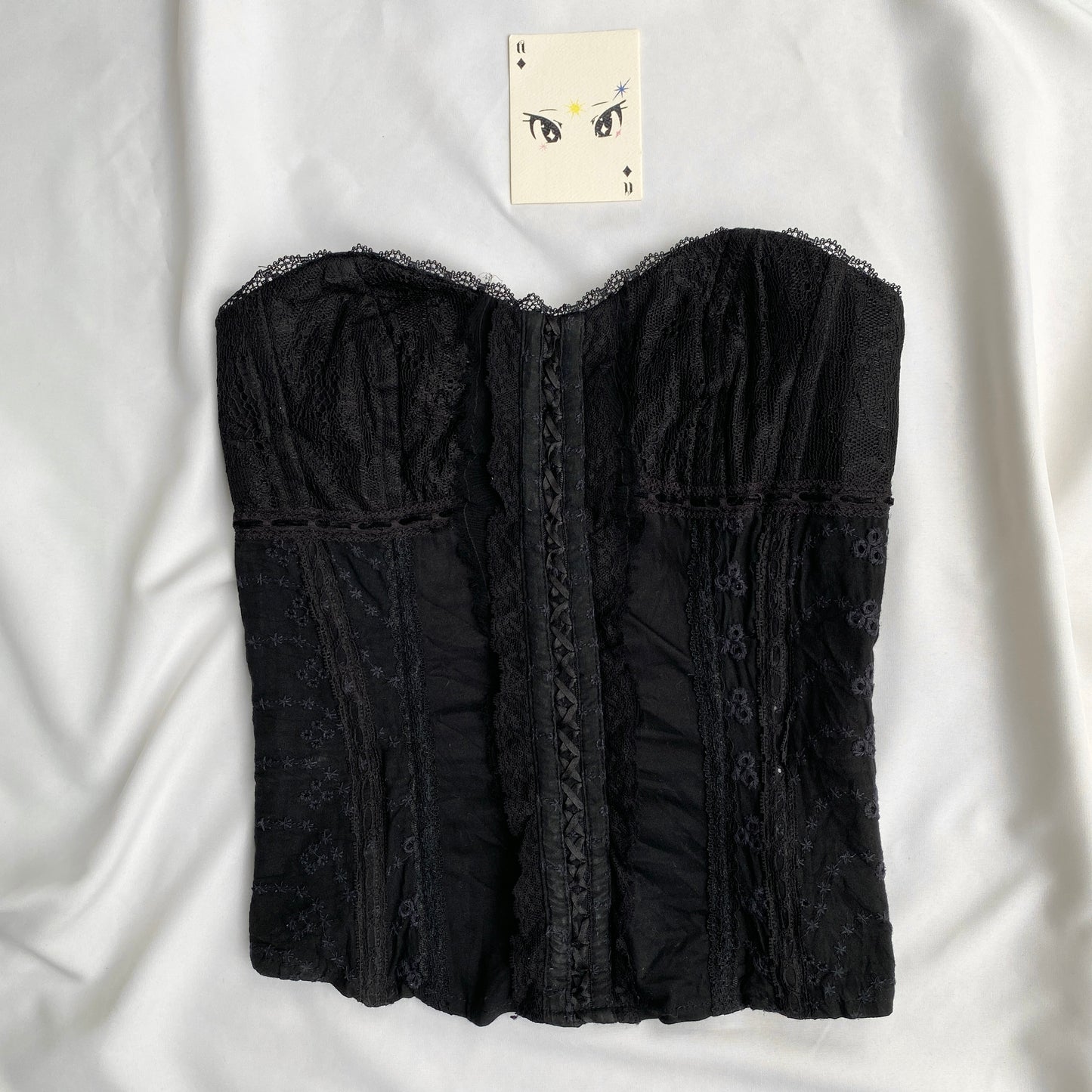 BLACK CORSET FROM RIVER ISLAND (Bust : 30-34, Upper Waist : 26-29)