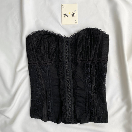 BLACK CORSET FROM RIVER ISLAND (Bust : 30-34, Upper Waist : 26-29)