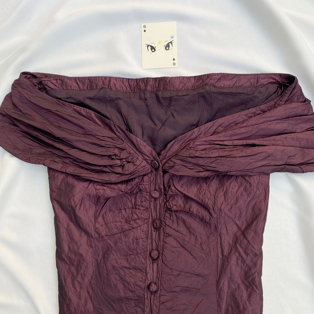 PURPLE OFF SHOULDER CORSET (Bust : 34-36, Upper Waist : 30-32)