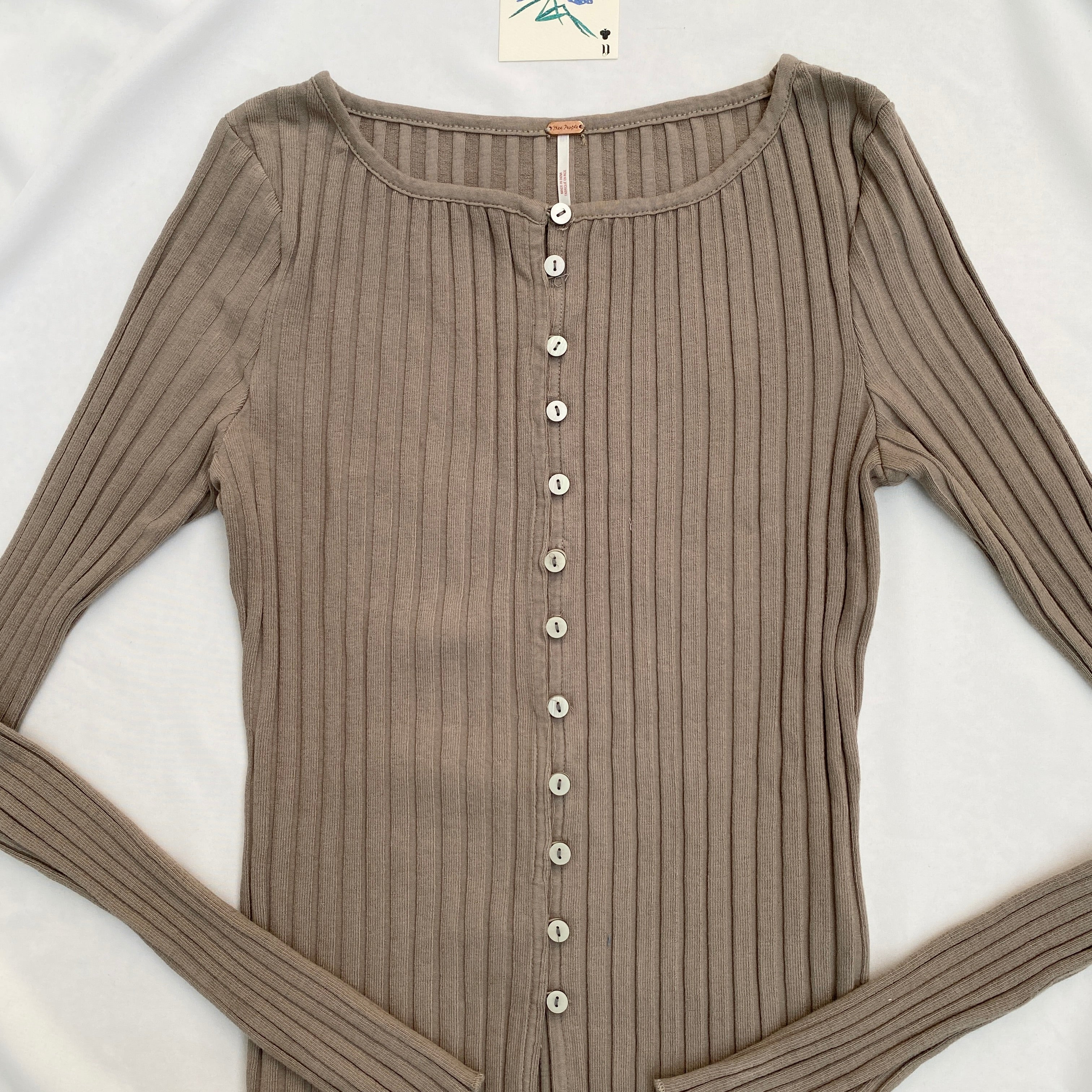 GREY GREEN CARDIGAN FROM FREE PEOPLE (Bust : 30-34, Upper Waist : 24-28)
