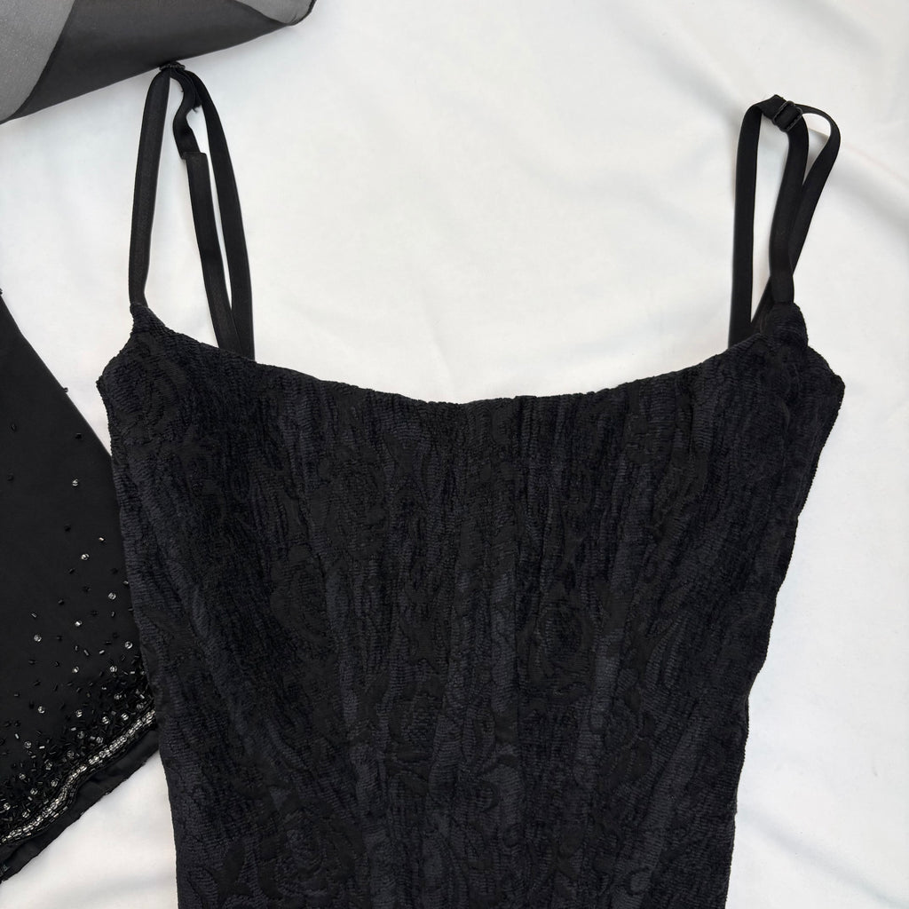 BLACK CLASSIC CORSET (Bust : 34-36, Upper Waist : 30-34)