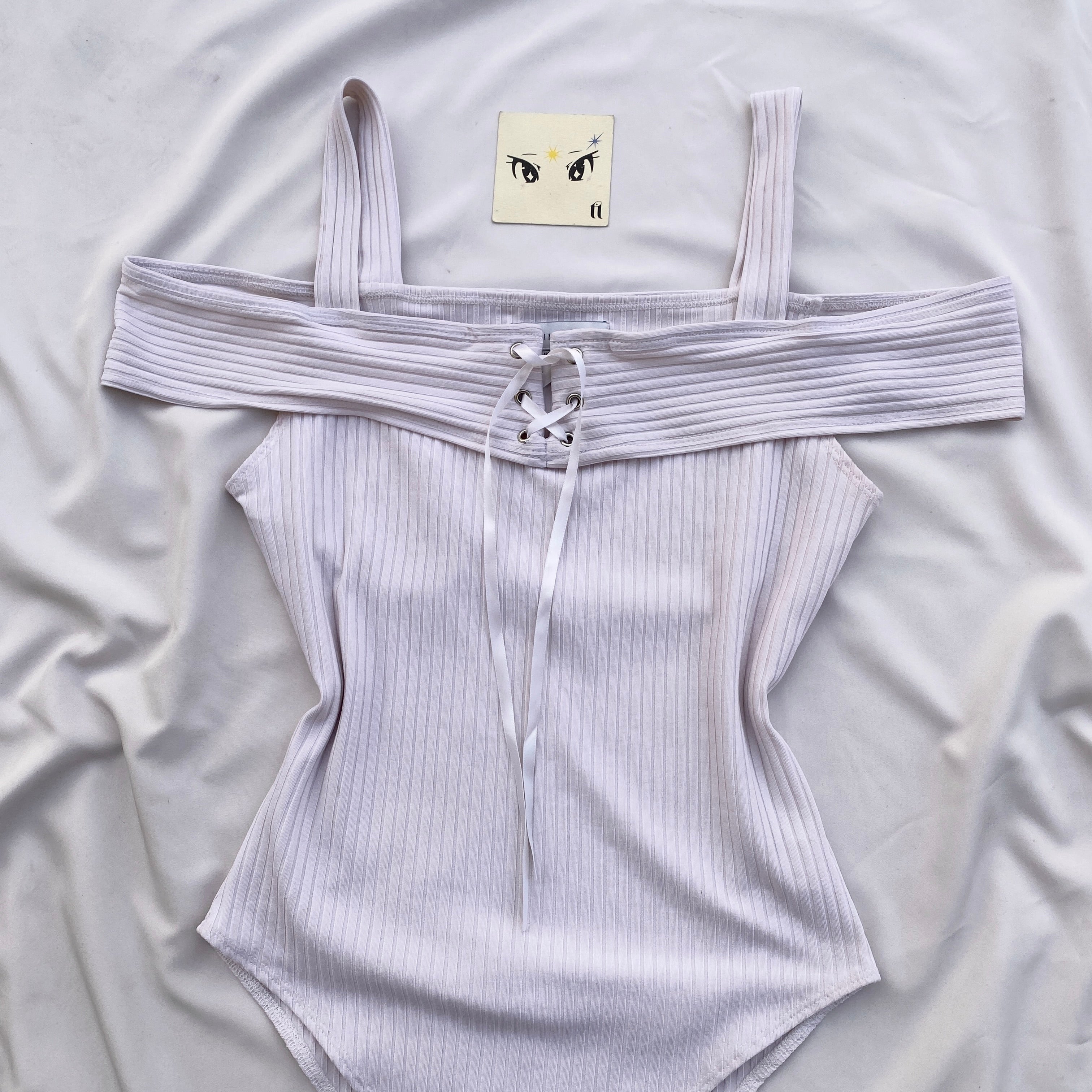 WHITE OFF SHOULDER BODYSUIT (Bust : 30-34, Upper Waist : 26-34)
