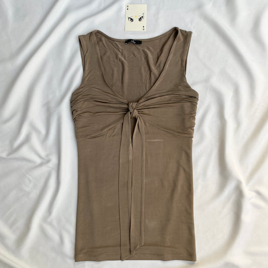 BROWN KNOT TOP (Bust : 34-38, Upper Waist : 28-36)