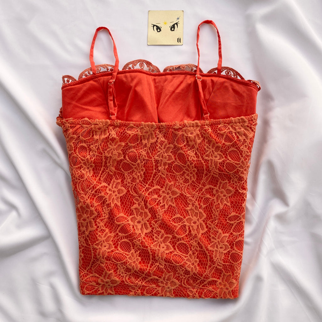 ORANGE LACE CORSET (Bust : 36-40, Upper Waist : 34-38)