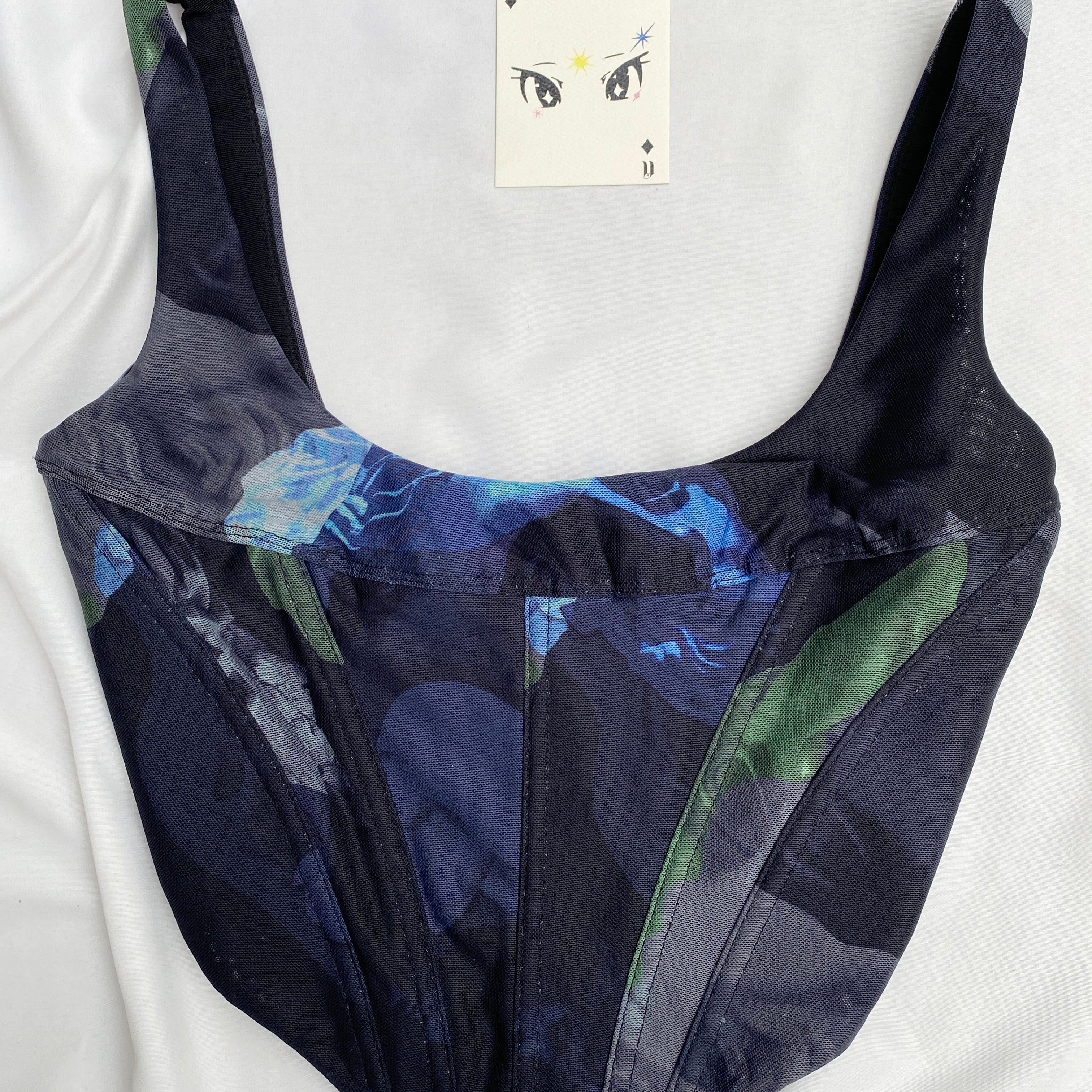 BLUE CORSET  FROM WHITE FOX ( Bust : 30-34, Upper Waist : 26-28)