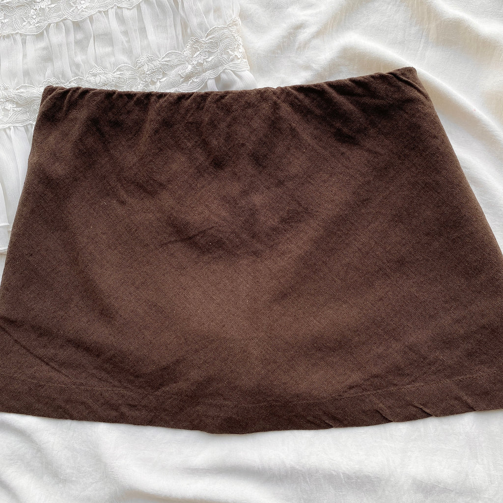 BROWN LINEN SKIRT FROM FREE PEOPLE (M)