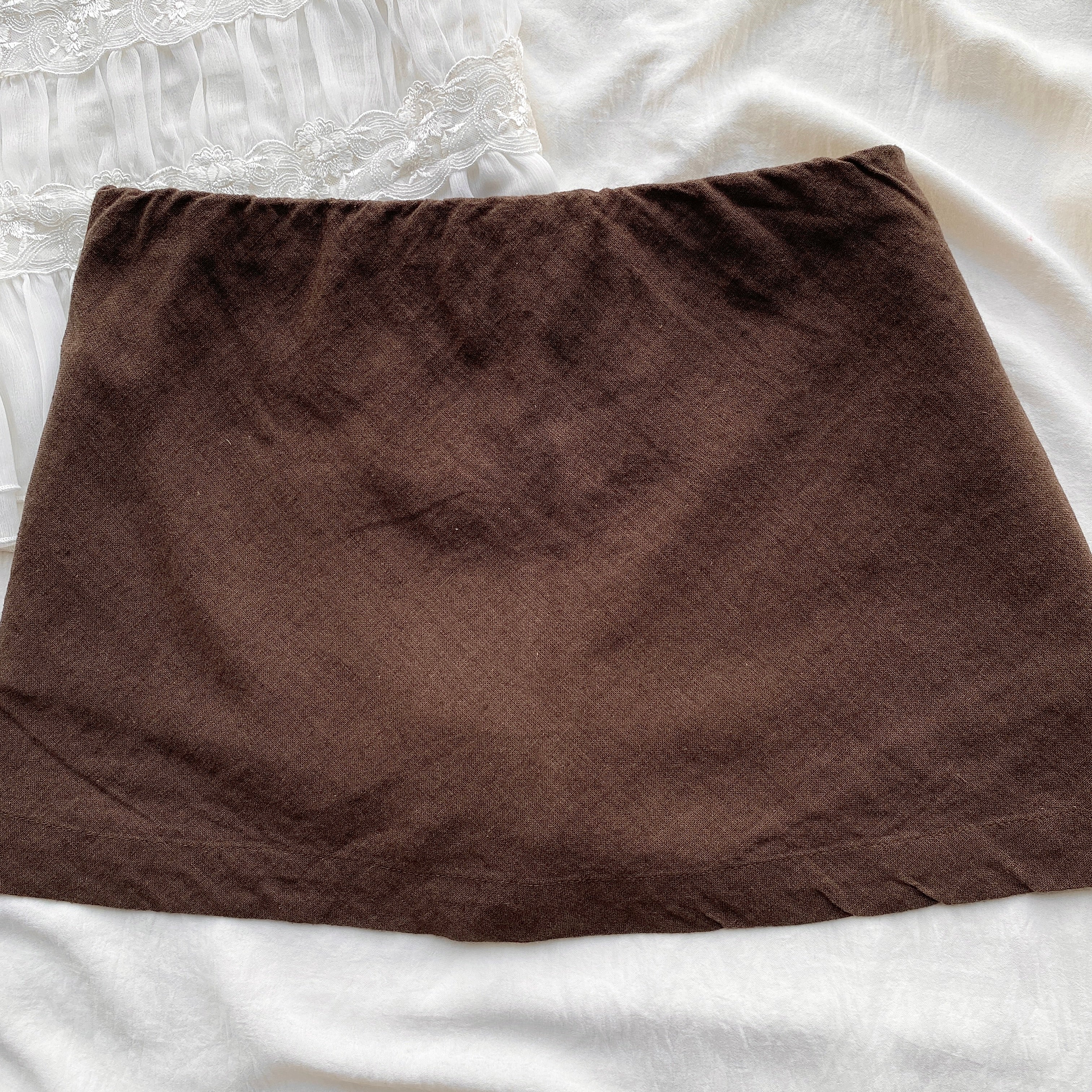 BROWN LINEN SKIRT FROM FREE PEOPLE (M)