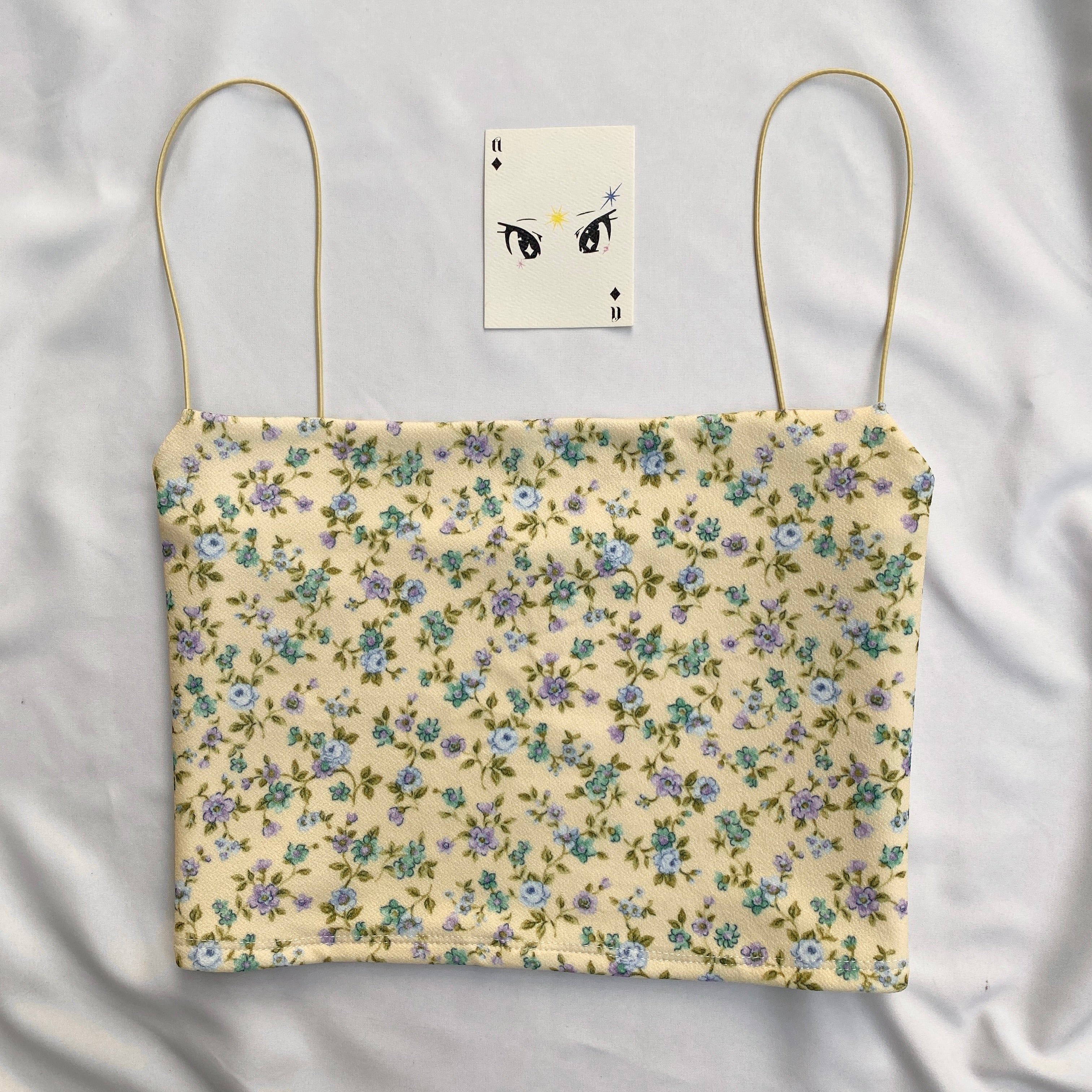 YELLOW FLORAL TOP (Bust : 30-34, Upper Waist : 26-32)