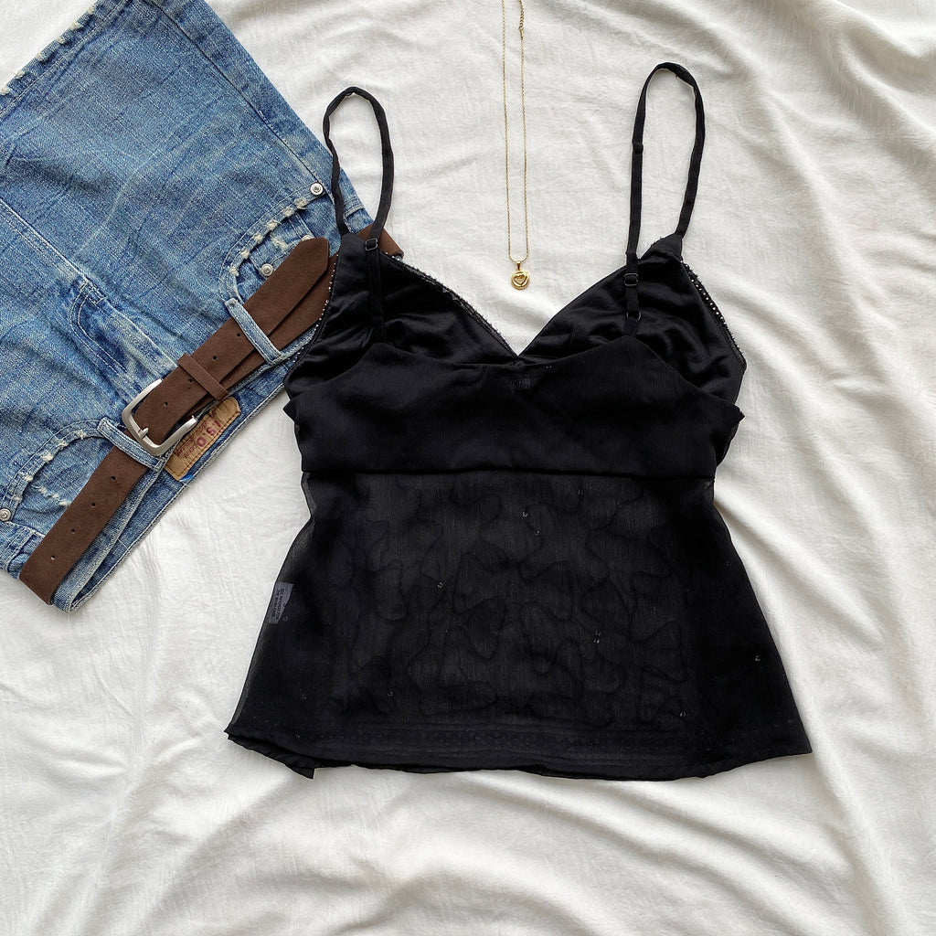 BLACK EMBELLISHED TOP (Sizes available)