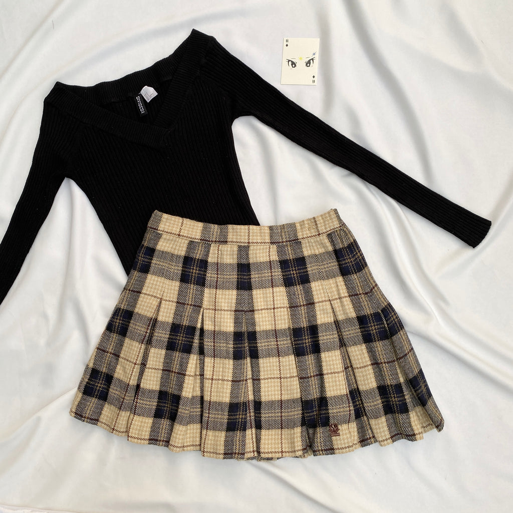 PLAID SKIRT (Waist : 24-26)