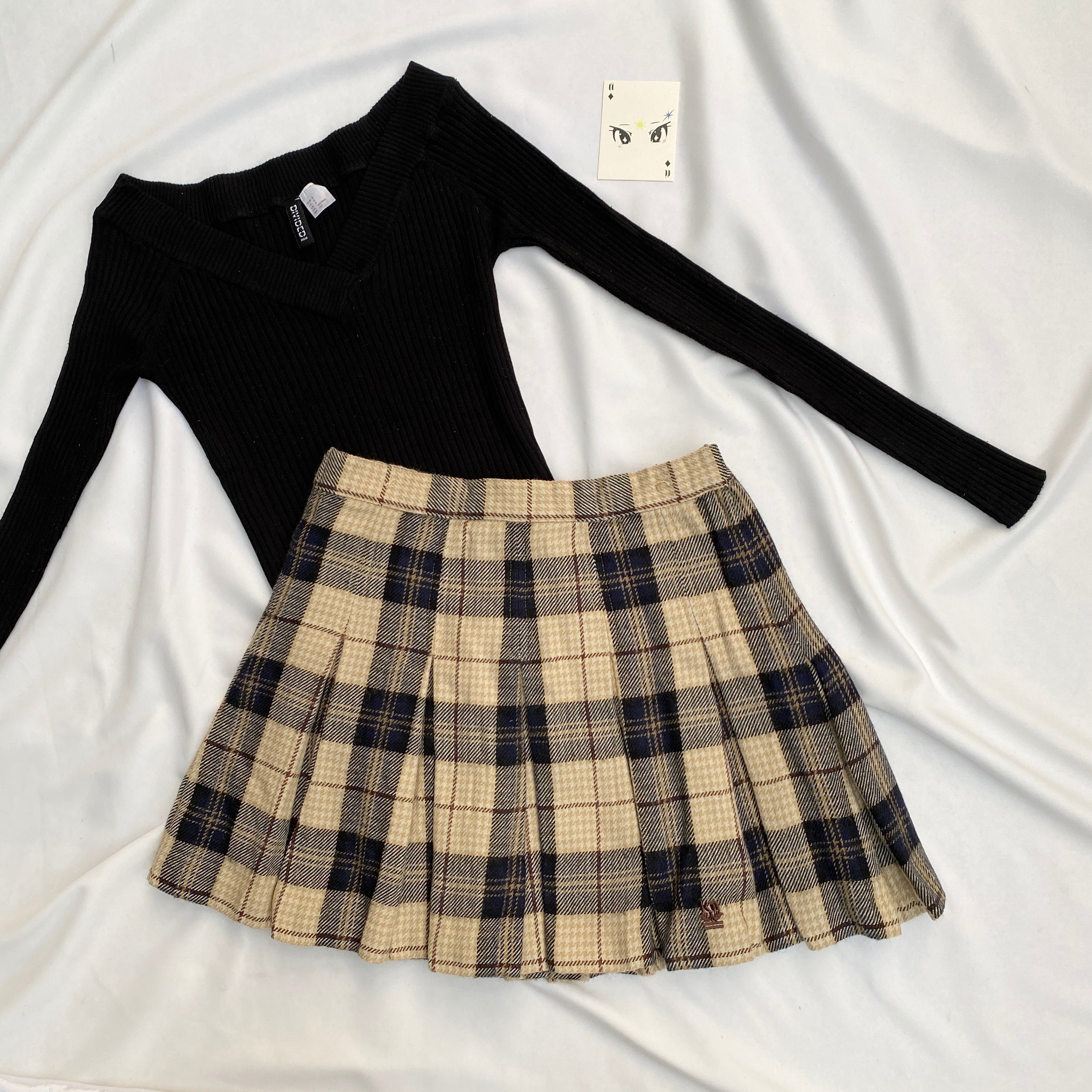 PLAID SKIRT (Waist : 24-26)