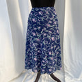 DARK BLUE FLORAL SKIRT (Waist : 30-36)