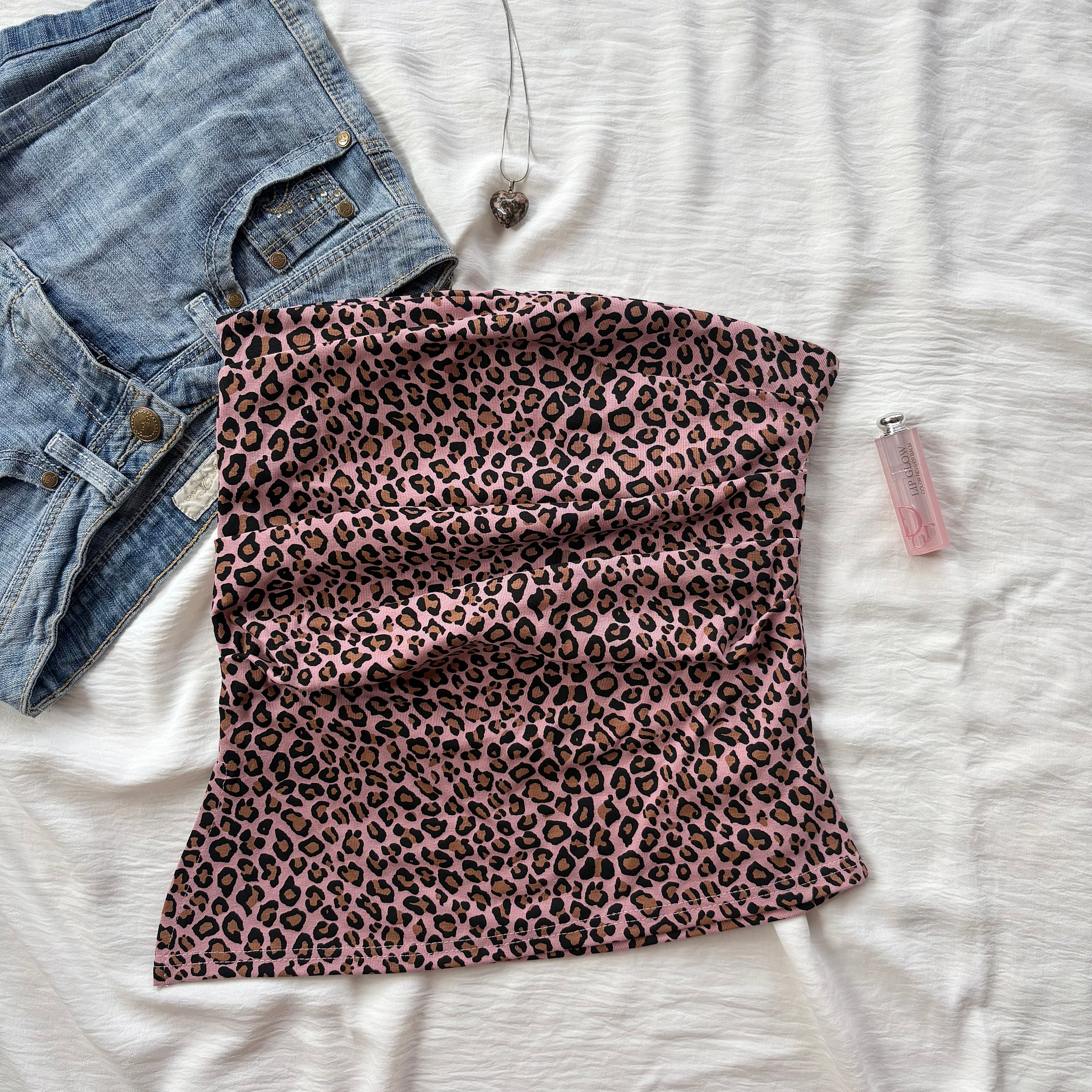 PINK CHEETAH TOP (Bust : 30-34, Upper Waist : 26-32)