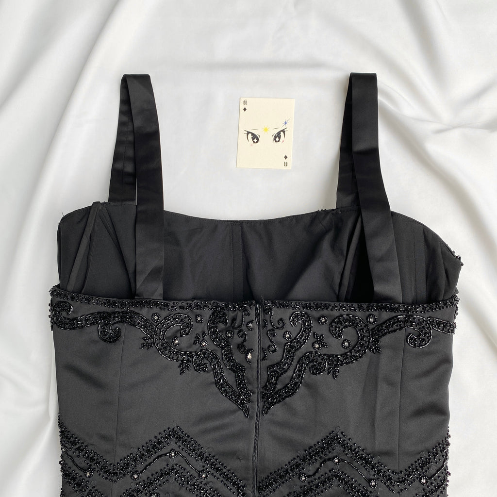 BLACK EMBELLISHED CORSET  (Bust : 40-44, Upper Waist : 38-40)