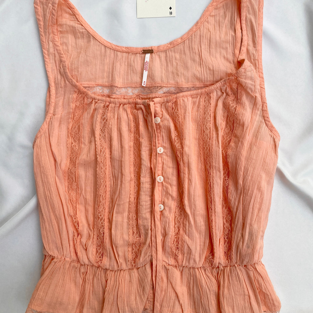 ORANGE LACE TOP FROM FREE PEOPLE (Bust : 34-36, Upper Waist : 28-30)