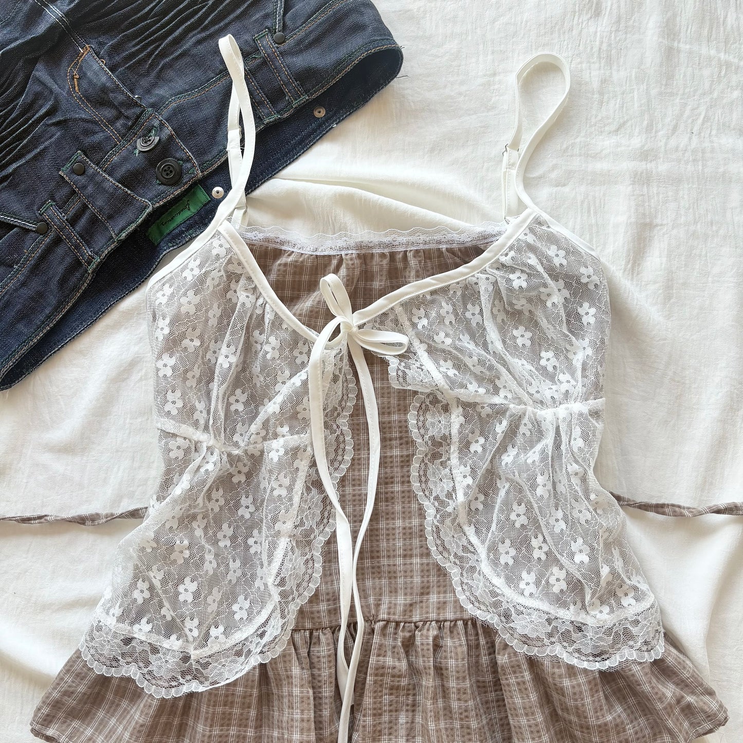 ROSIE PLAID TOP (Bust : 30-34, Upper Waist : 24-28)