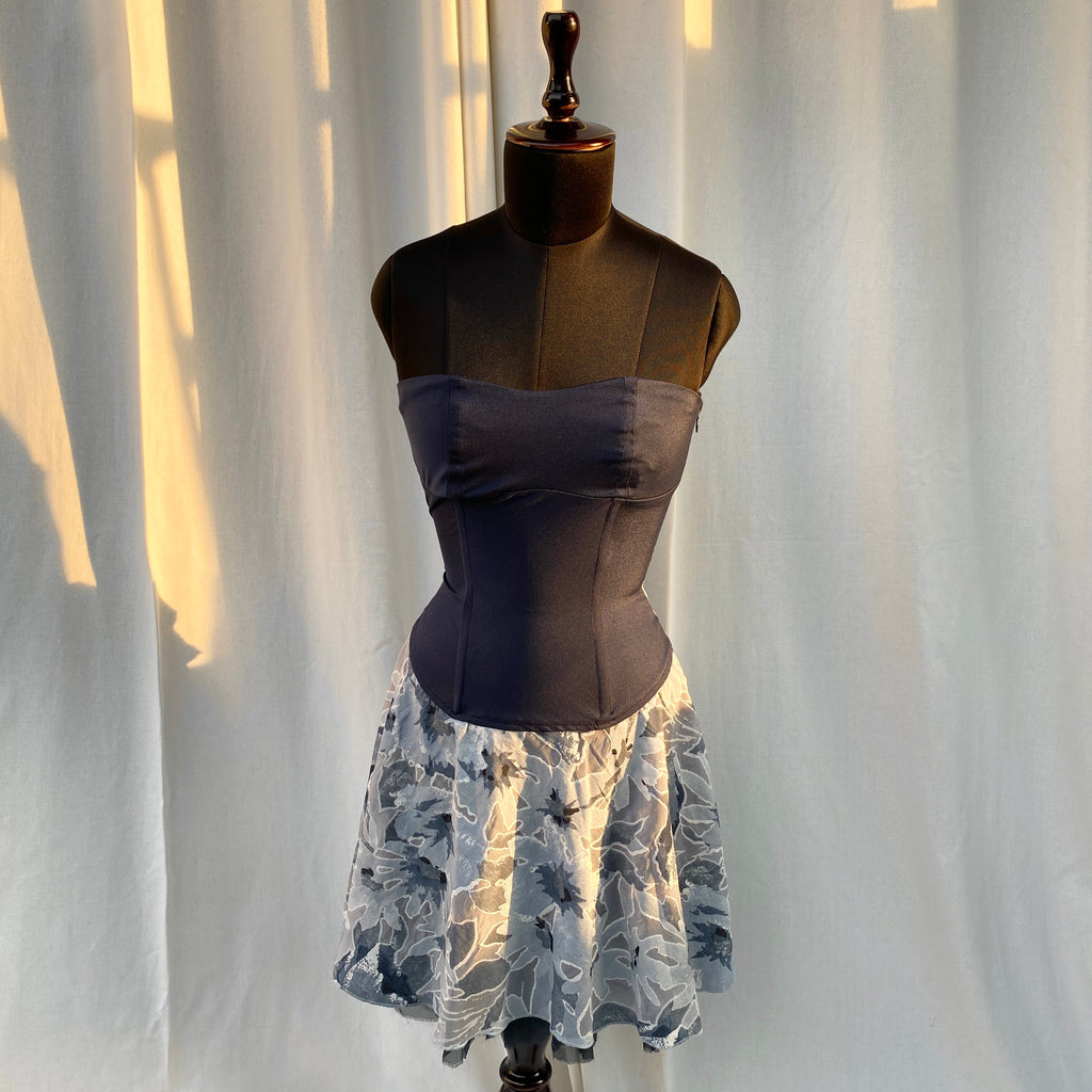 BLUE CORSET DRESS (Bust : 28-32, Upper Waist : 24-28)