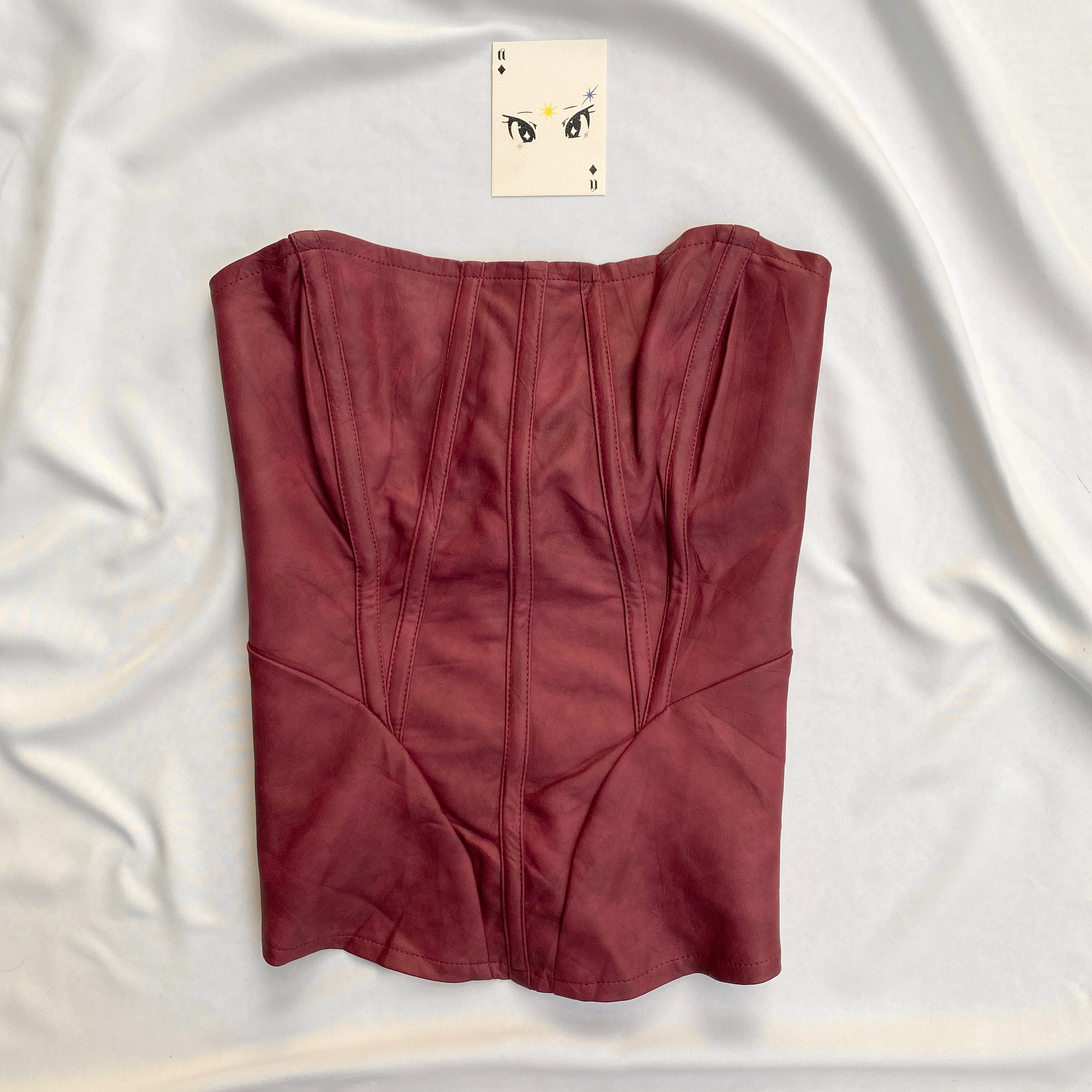 WINE RED CORSET (Bust : 30-34, Upper Waist : 28-32)
