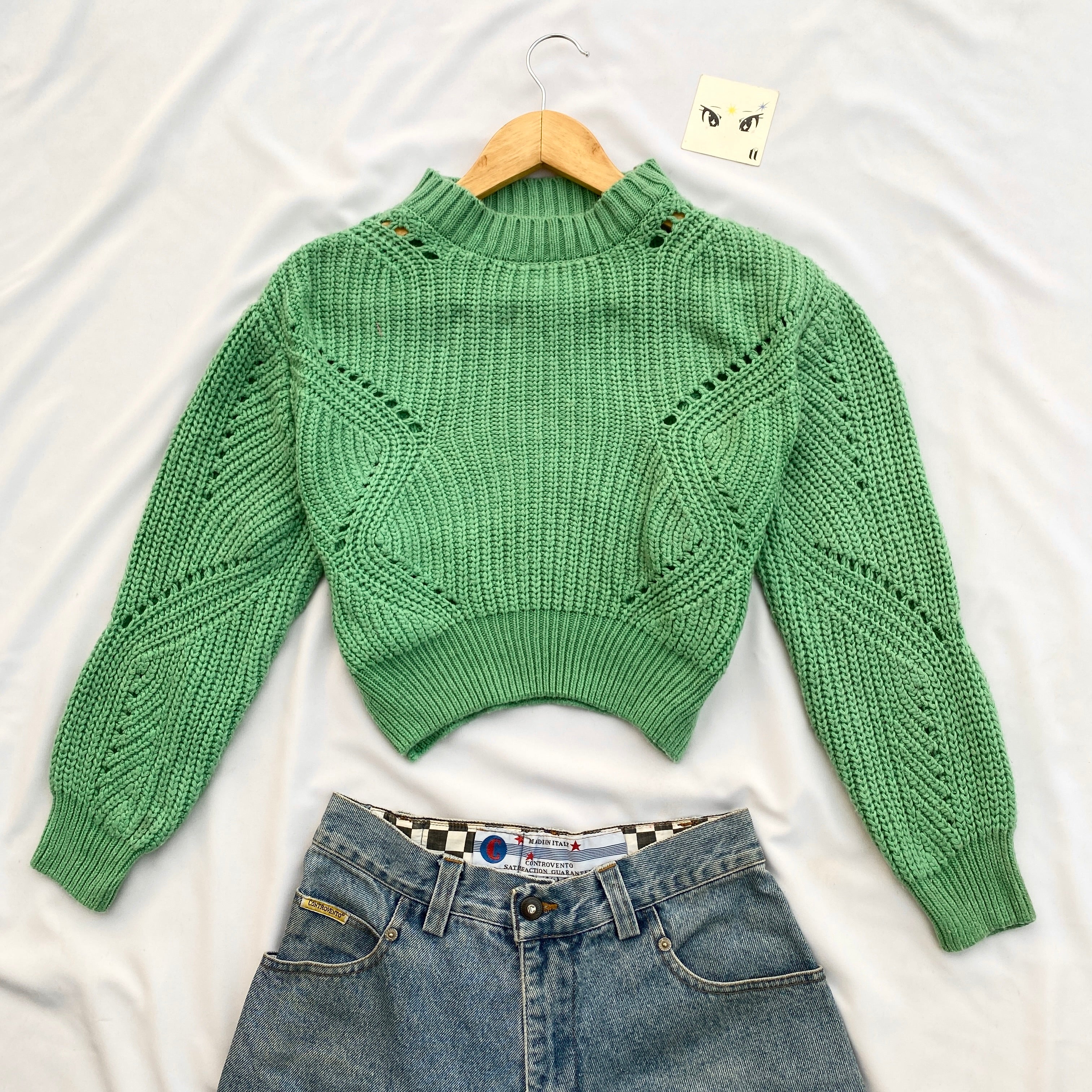 GREEN KNIT (Bust : 40, Length : 16)