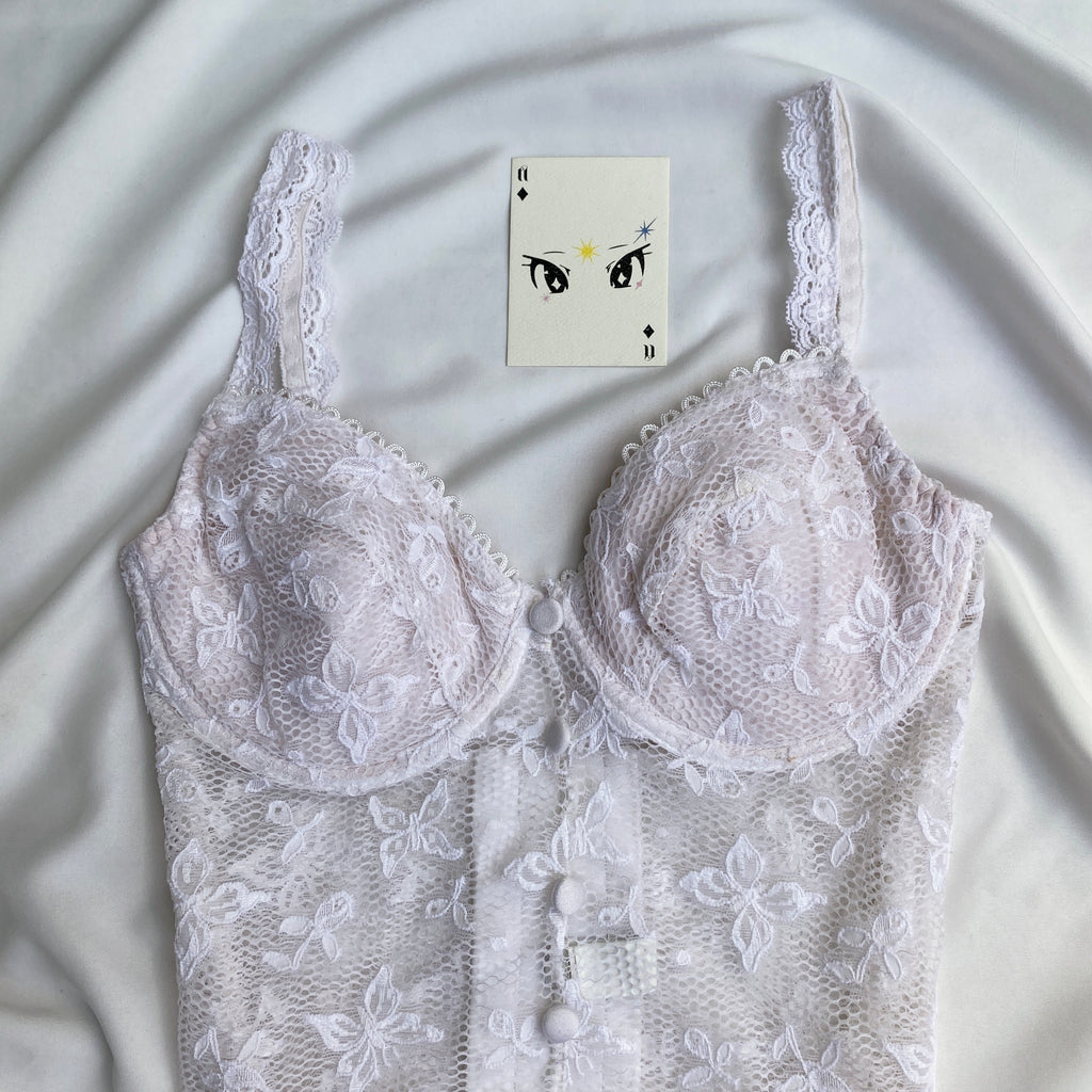 WHITE CORSET FROM ETAM (Bust : 32D/34C/36B, Upper Waist : 25-30)