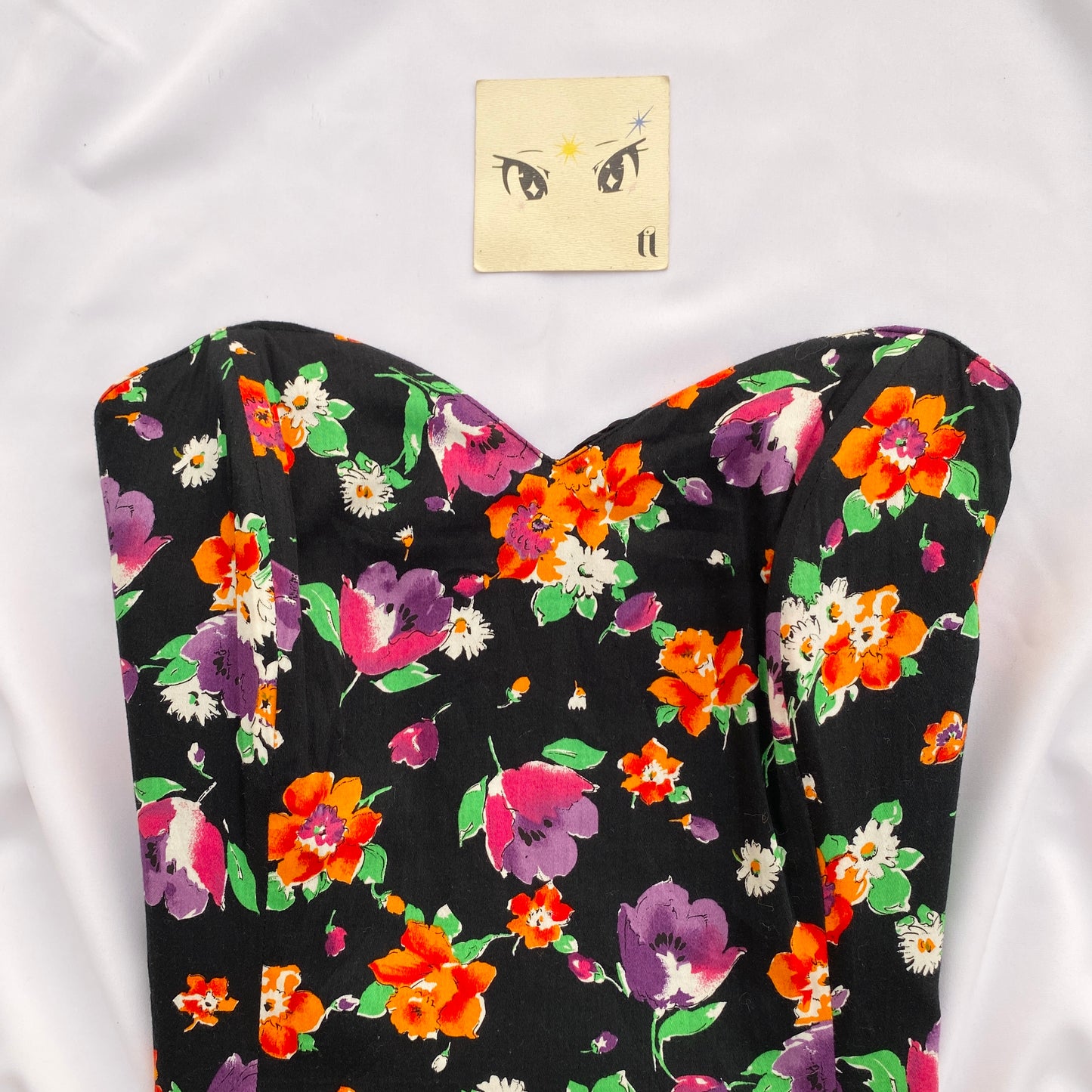 BLACK FLORAL CORSET (BUST : 30-34)