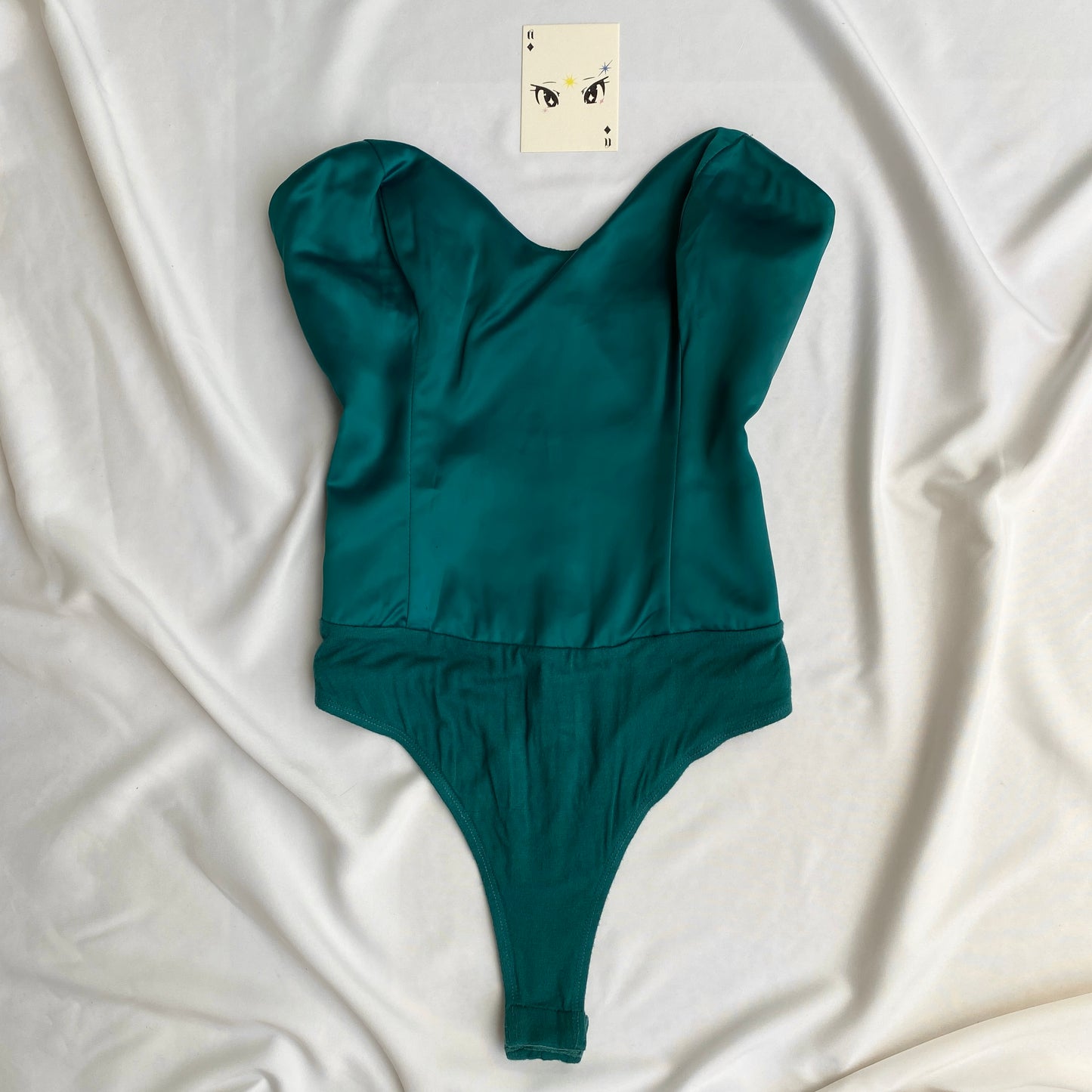 TEAL CORSET BODYSUIT FROM SUPERDOWN (Bust : 30-34, Upper Waist : 25-27)