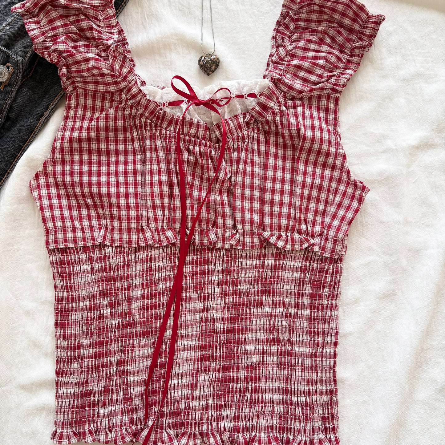 SUKI TOP IN RED (Bust : 30-34, Upper Waist : 24-29)