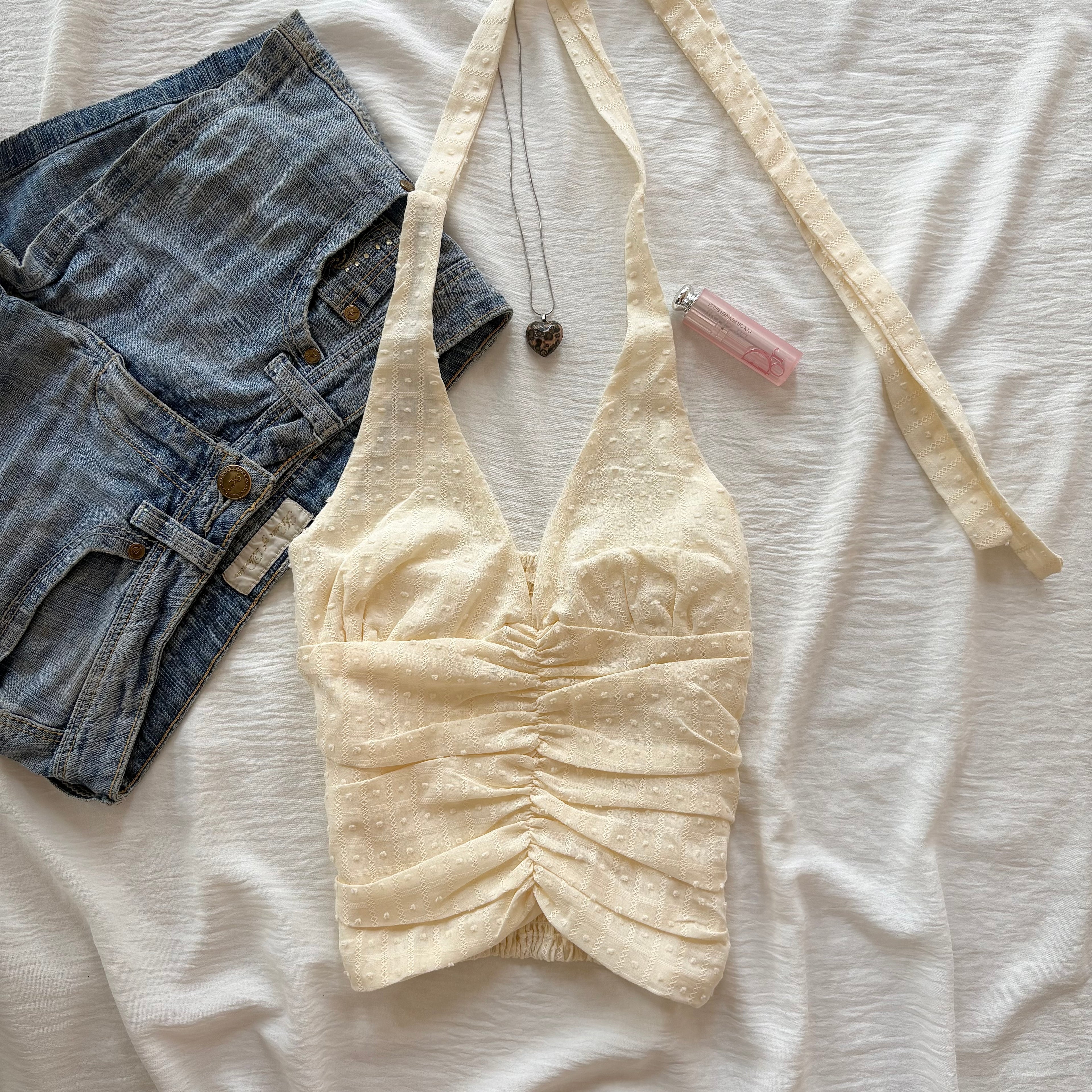 YELLOW HALTER TOP (Bust : 28-32, Upper Waist : 22-26)