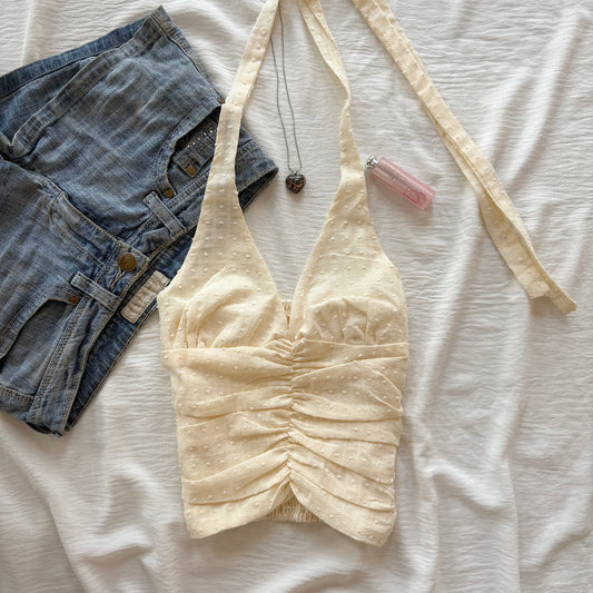 YELLOW HALTER TOP (Bust : 28-32, Upper Waist : 22-26)