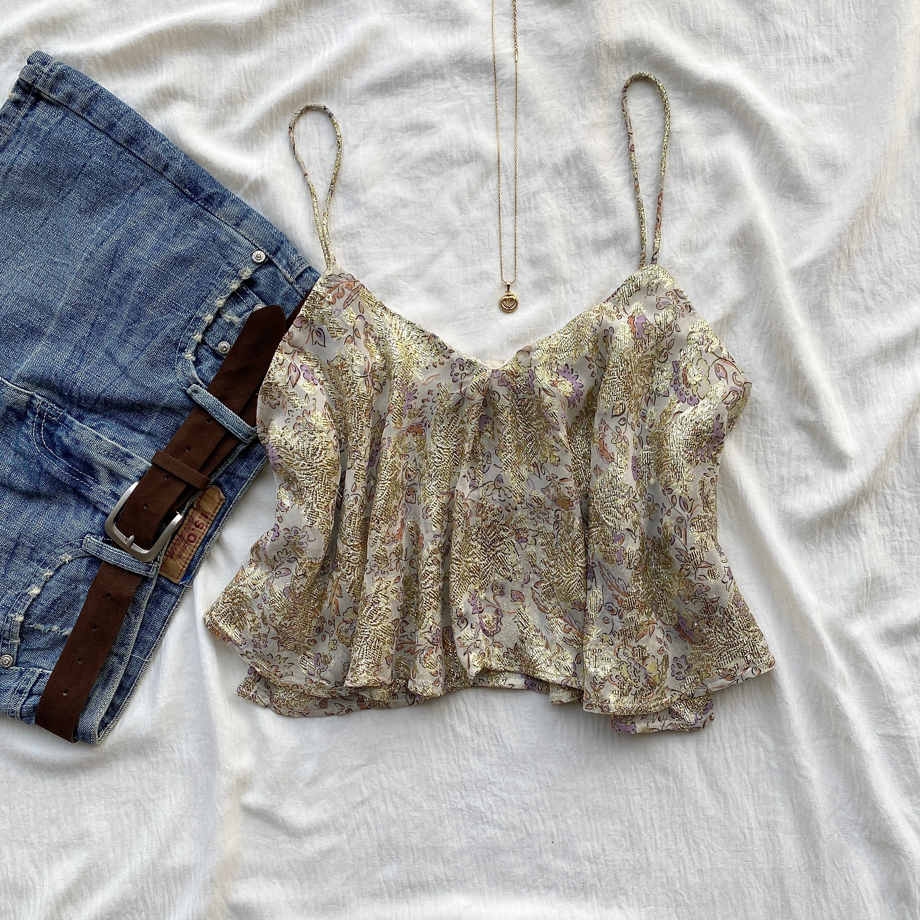 METALLIC THREAD TOP FROM ZARA (Sizes available)