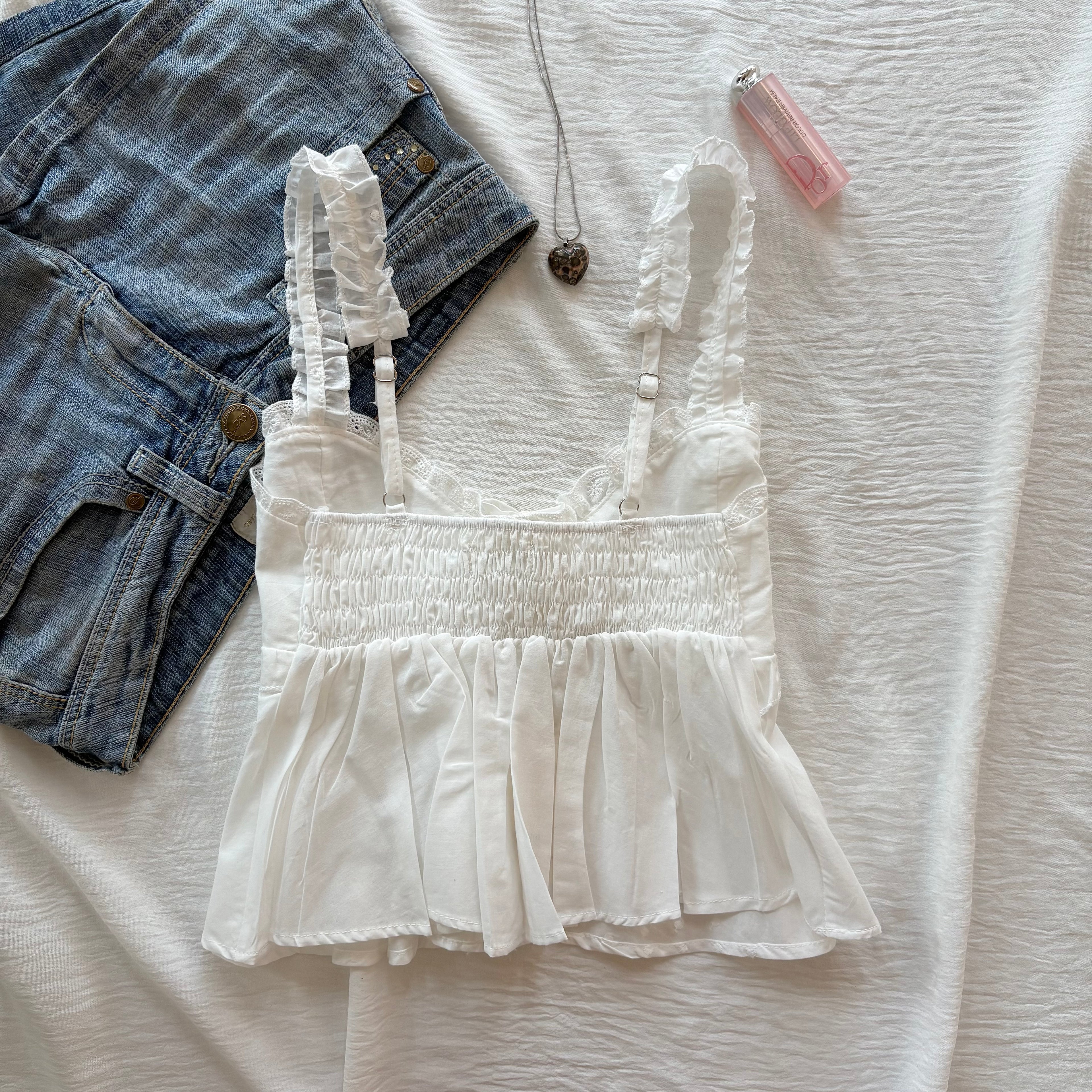 ROSE TOP IN WHITE (Bust : 28-32, Upper Waist : 24-28)