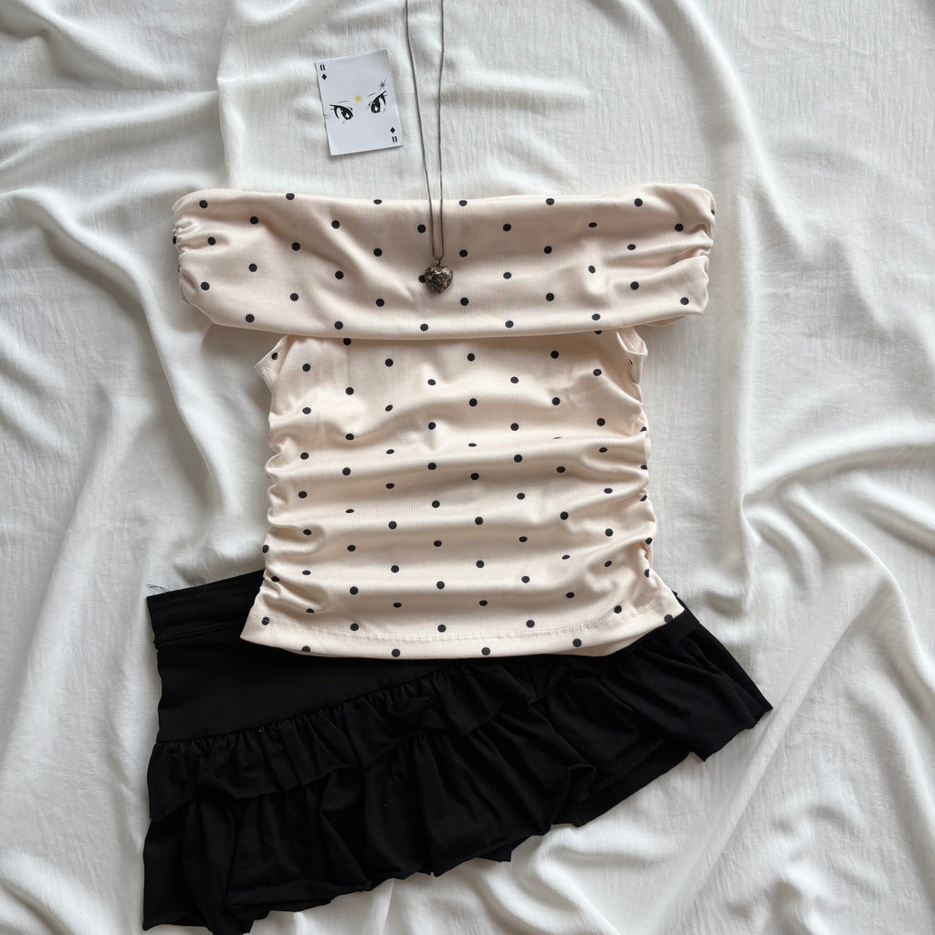 PEACH OFF SHOULDER TOP (Bust : 28-32, Upper Waist : 22-28)