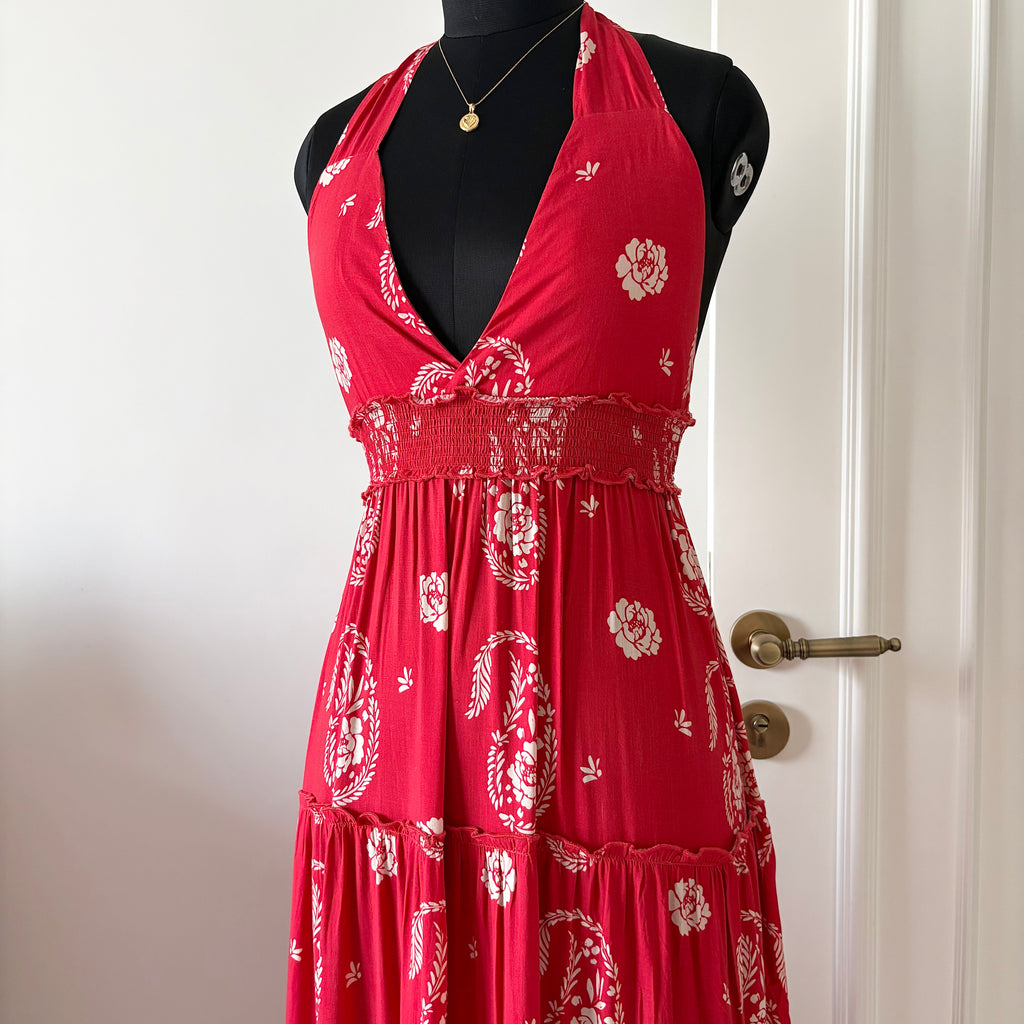 RED HALTER MAXI DRESS (Multiple sizes available)
