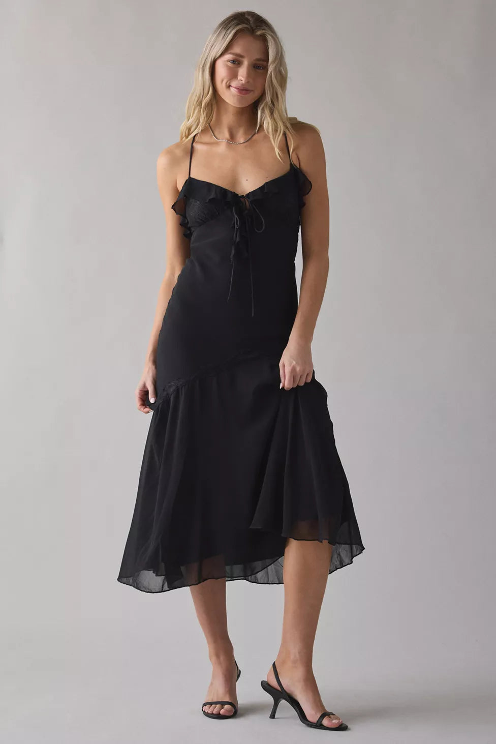 BLACK RUFFLE DRESS (Two sizes available)