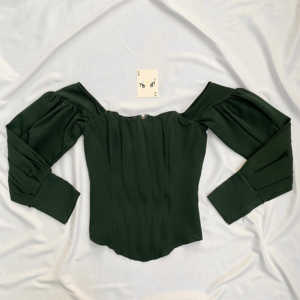 FOREST GREEN CORSET (Bust : 30-34, Upper Waist : 26-30)