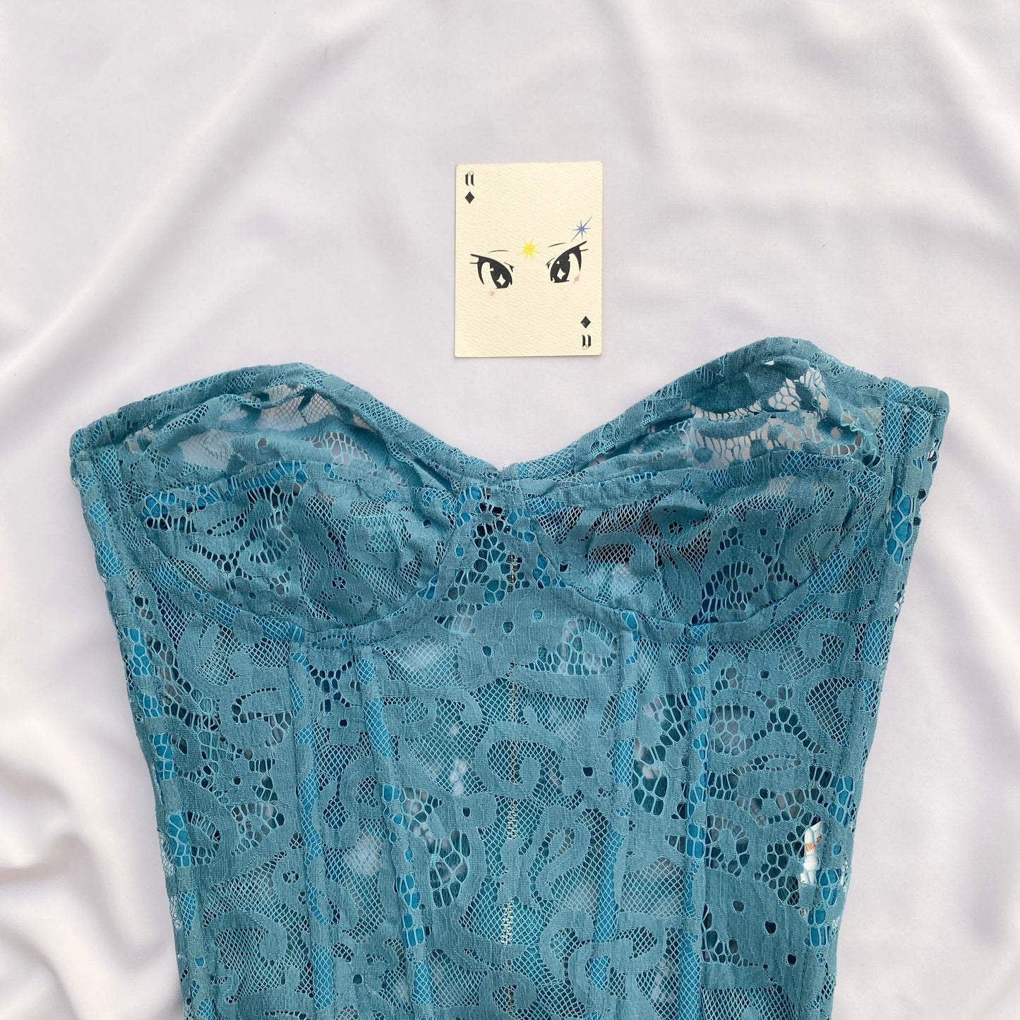 BLUE LACE CORSET (Bust : 30-34, Upper Waist : 26-30)