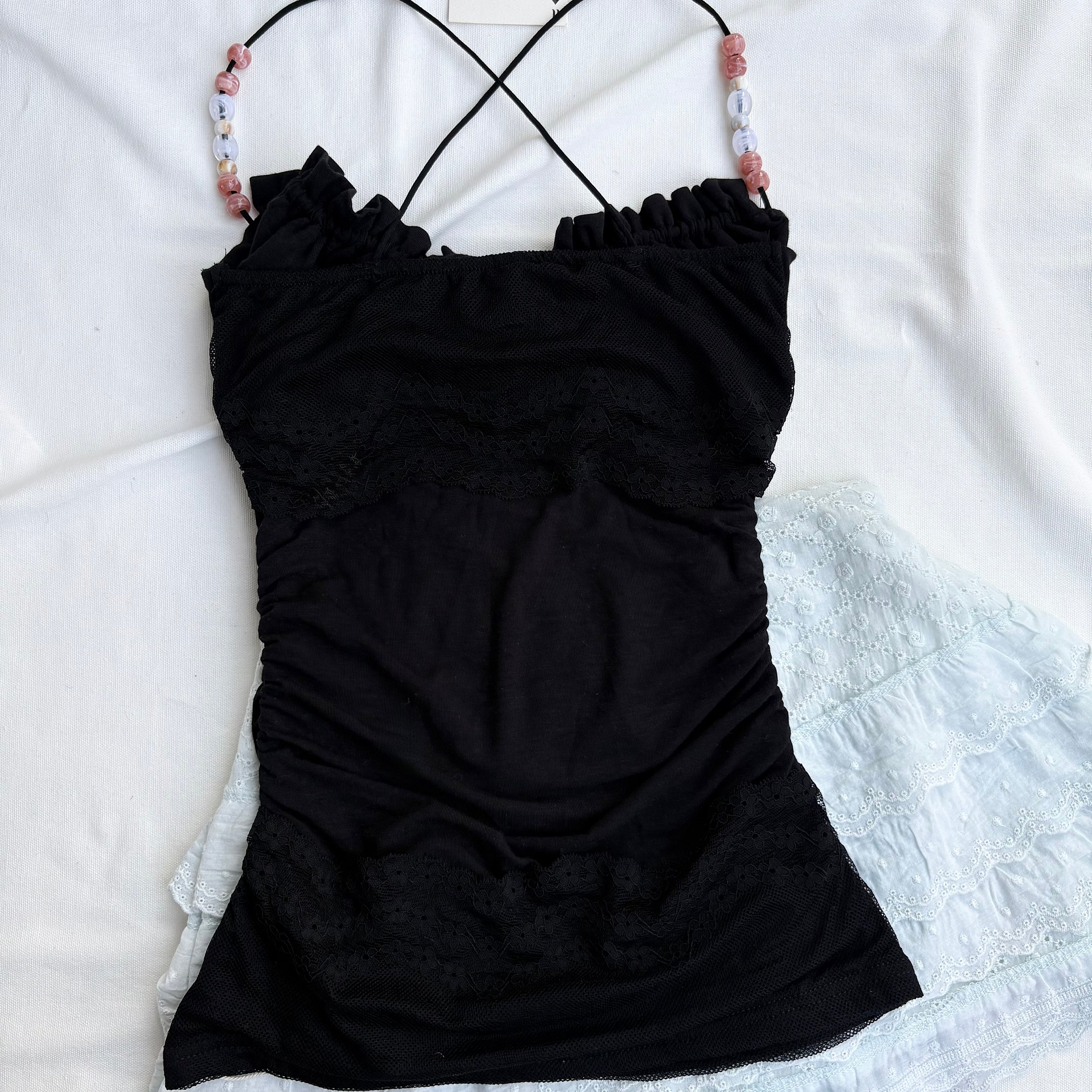 BLACK BEADED TOP (Bust : 28-34, Upper Waist : 22-28)