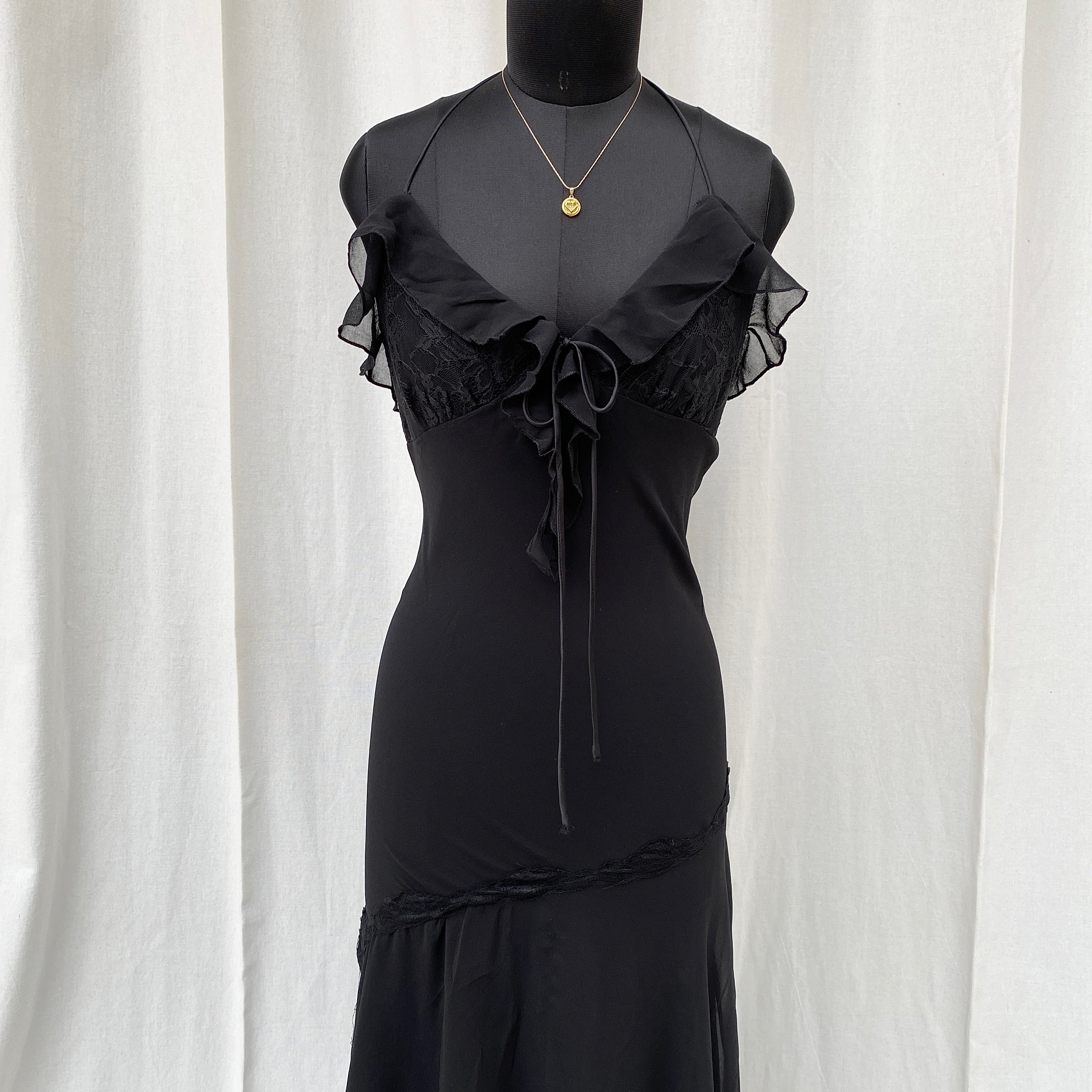 BLACK RUFFLE DRESS (Two sizes available)