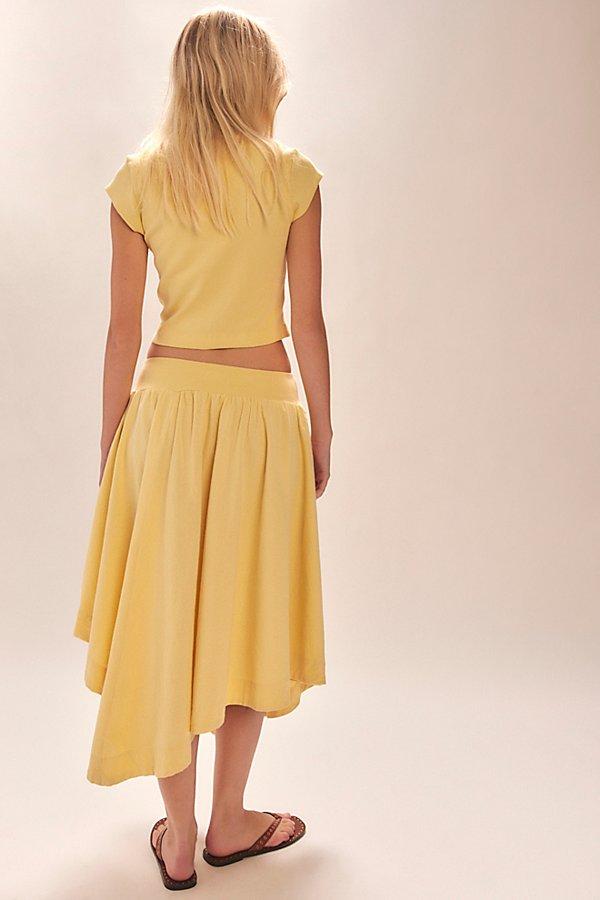 YELLOW ASYMMETRIC SKIRT FROM FREE PEOPLE (Waist : 24-28)