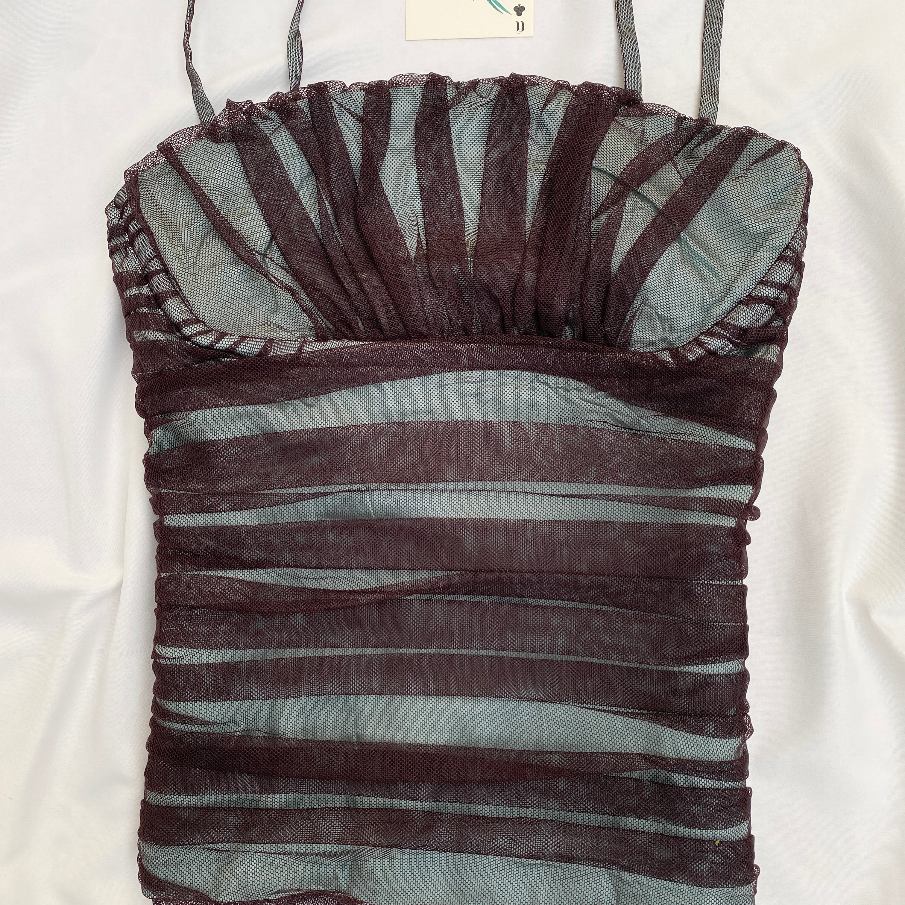 BLUE RUCHED CORSET (Bust : 30-32, Upper Waist : 24-26)