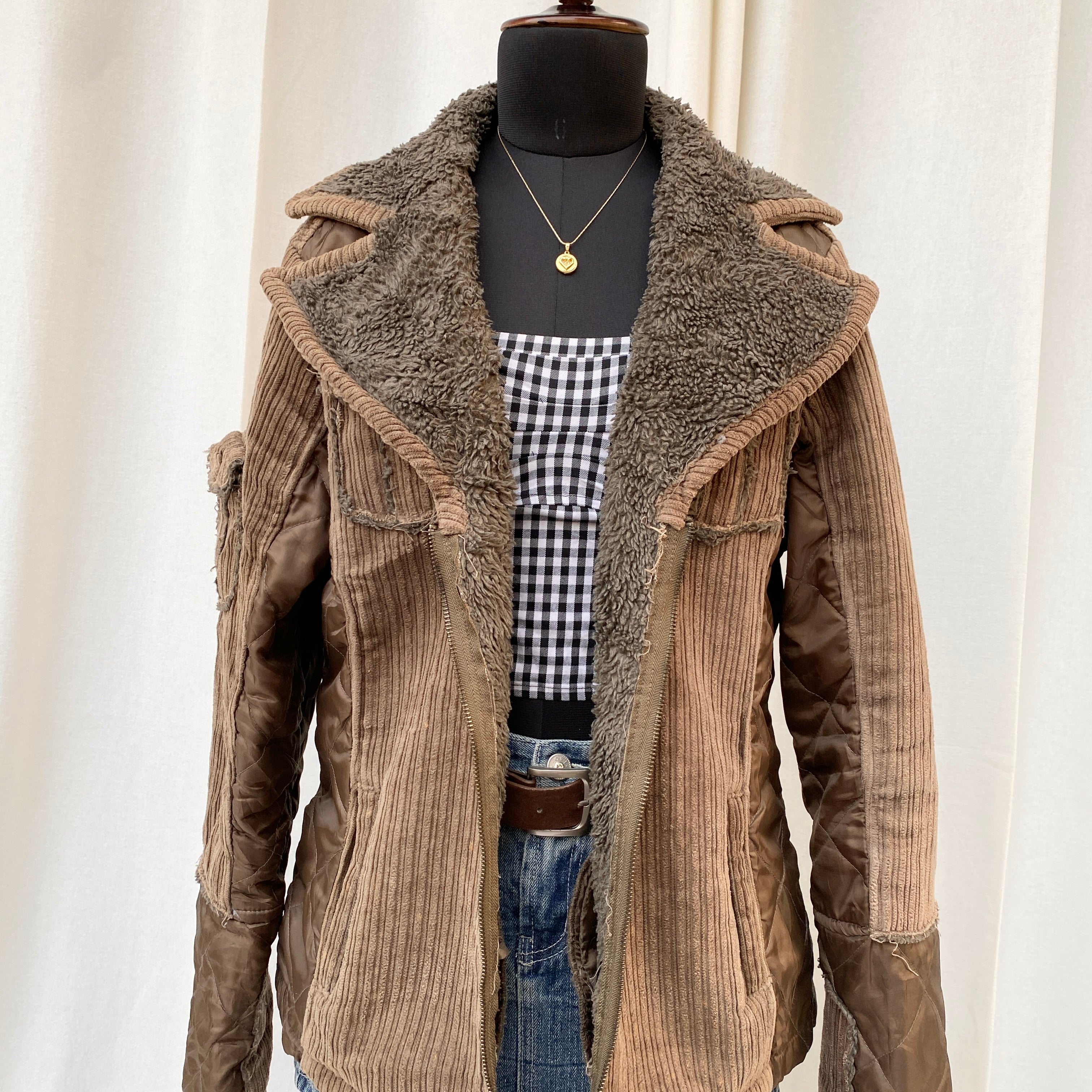 BROWN FUR JACKET (Fits M/L/XL)